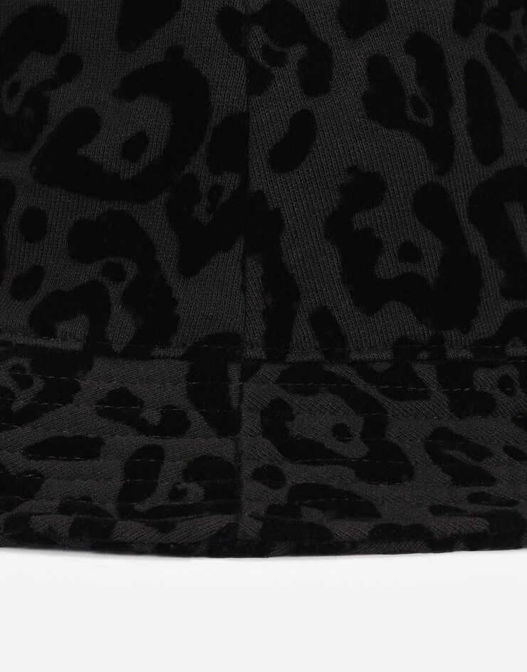 Bucket hat with flocked leopard print - 3