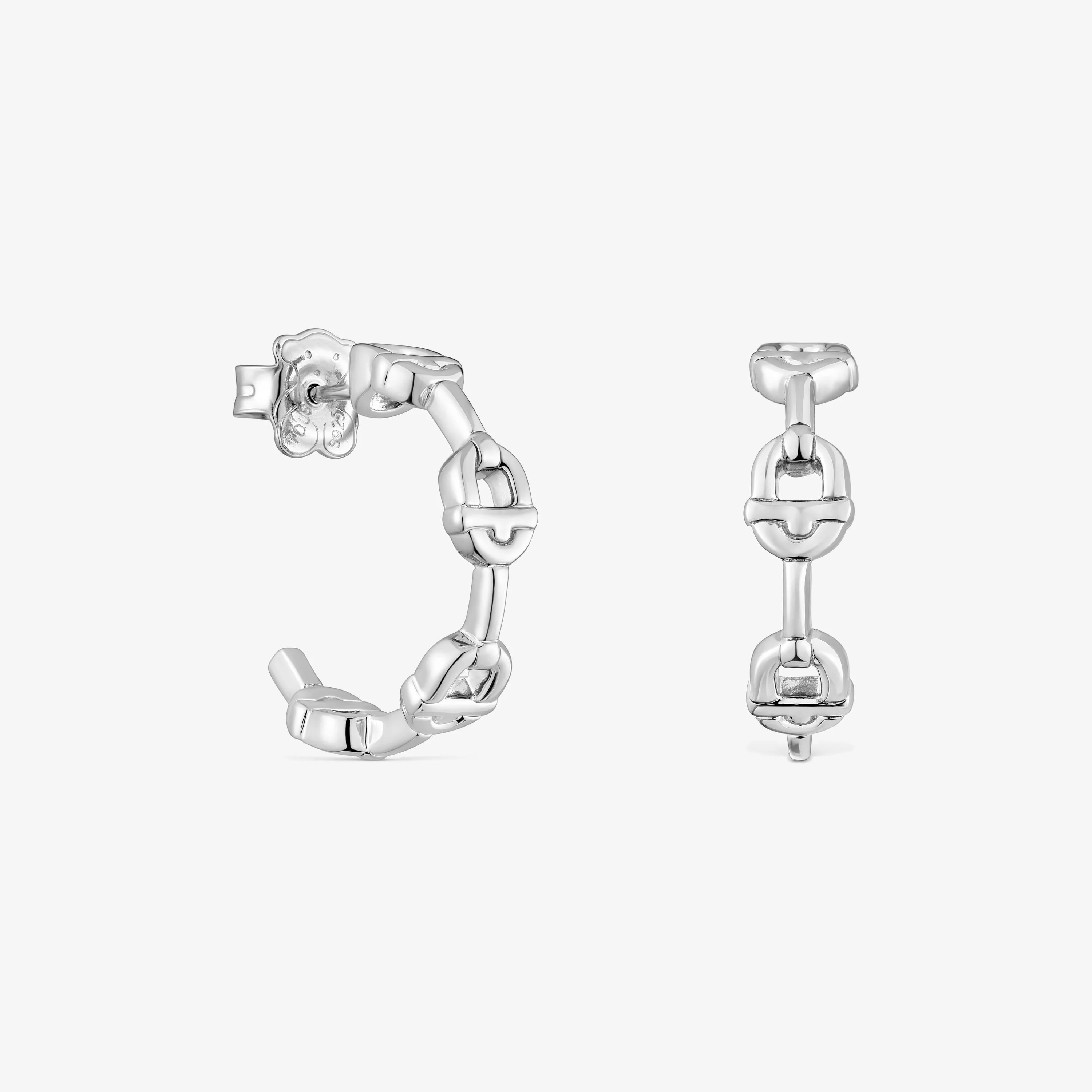 17.4 mm silver logo Hoop earrings TOUS MANIFESTO - 1