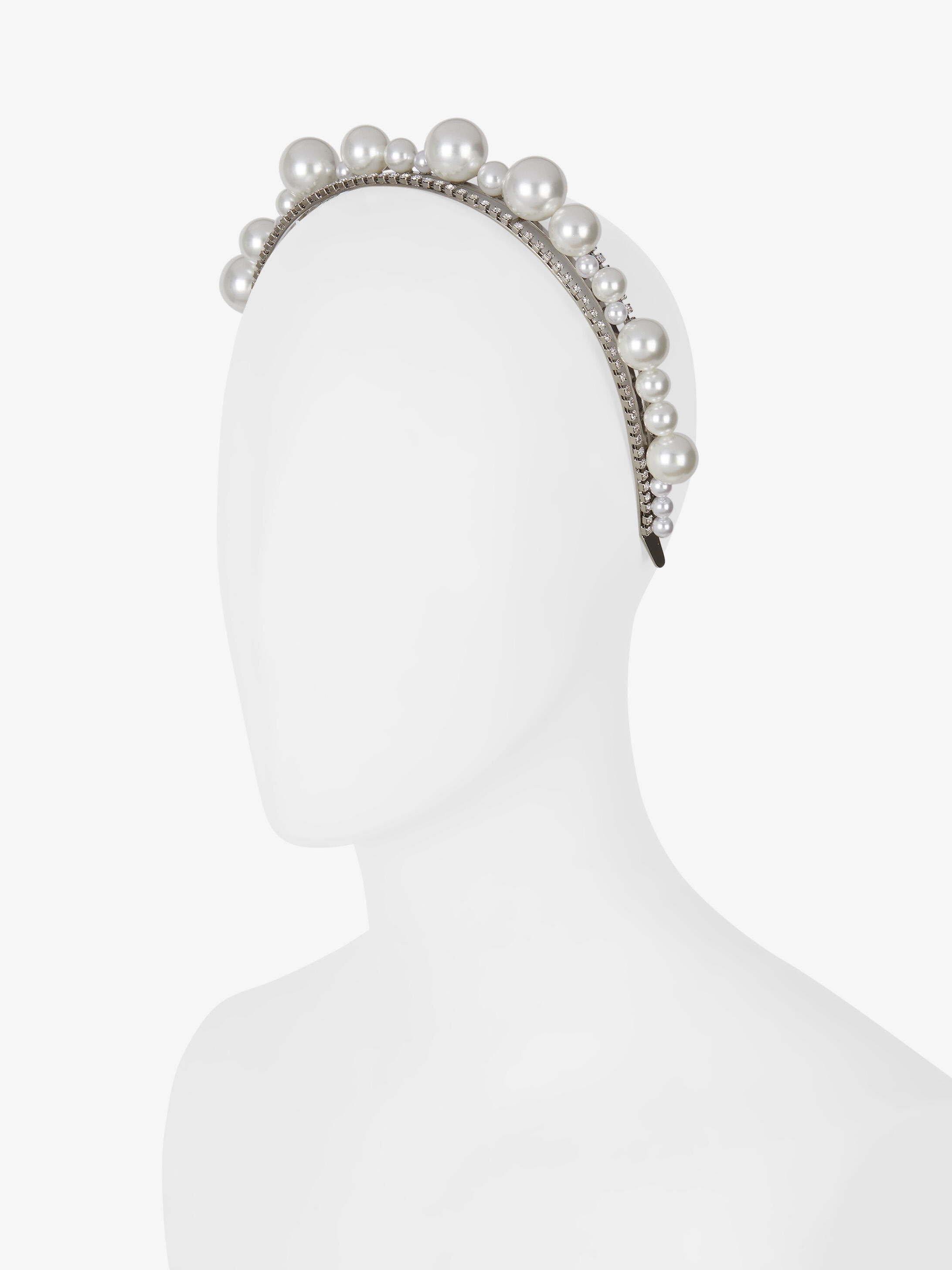 Ariana headband in pearls and crystals - 1