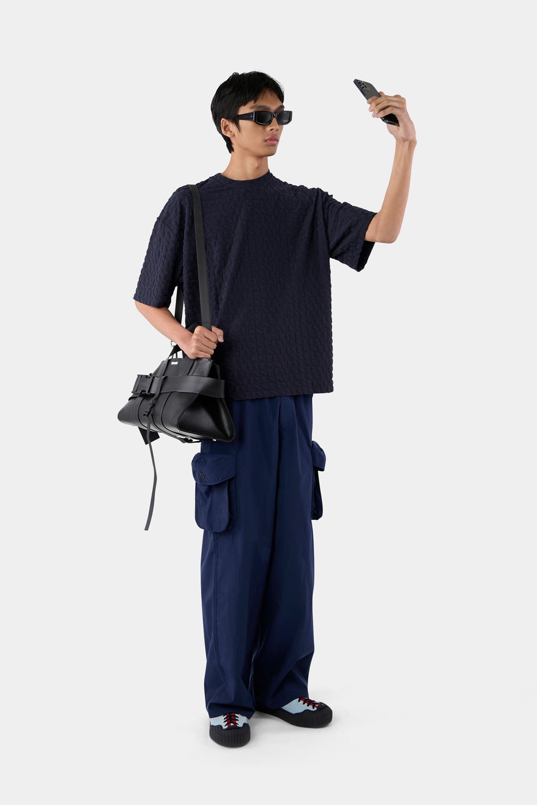 ALLOVER LOGO T-SHIRT / dark navy - 4
