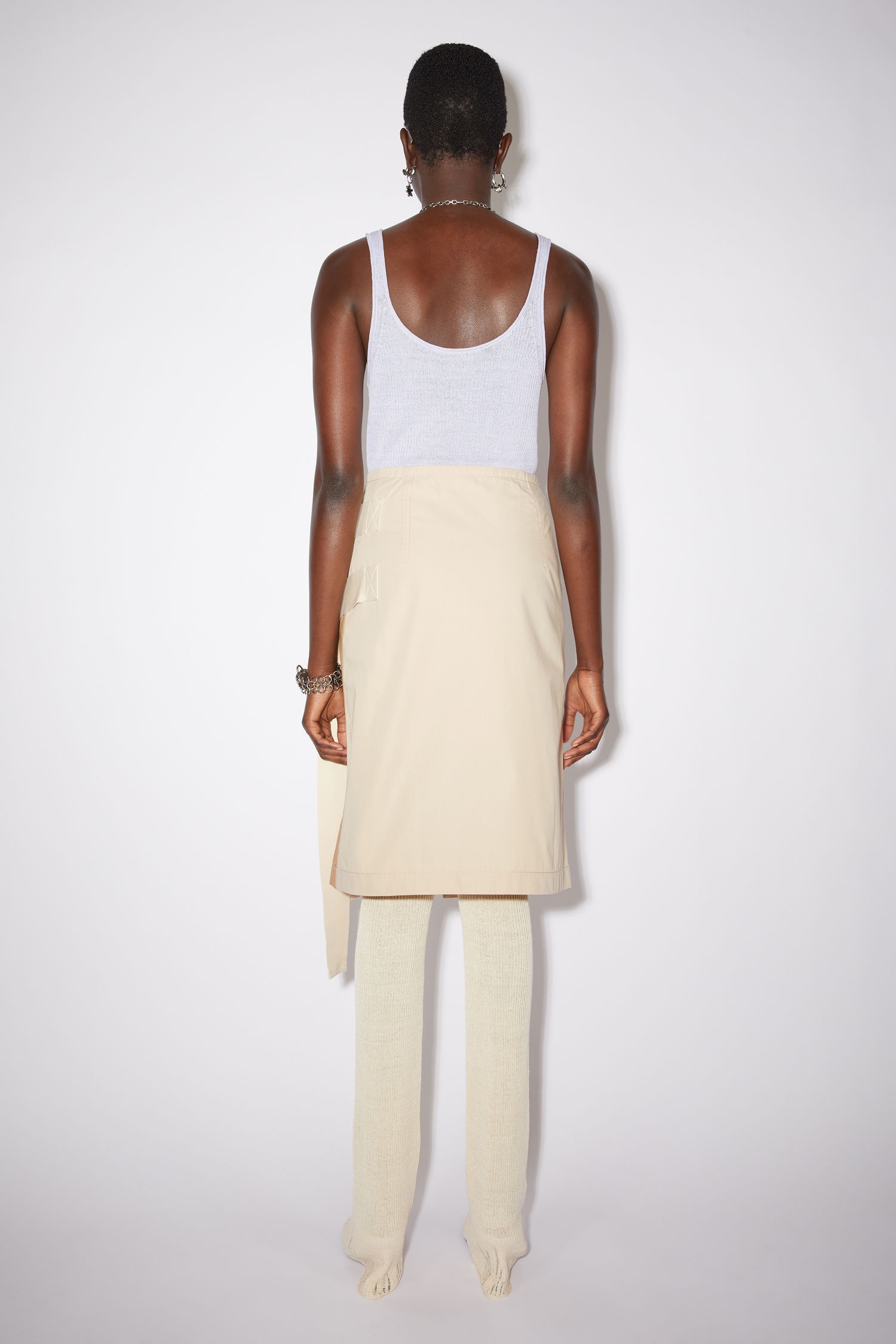 Asymmetric skirt - Light beige - 3