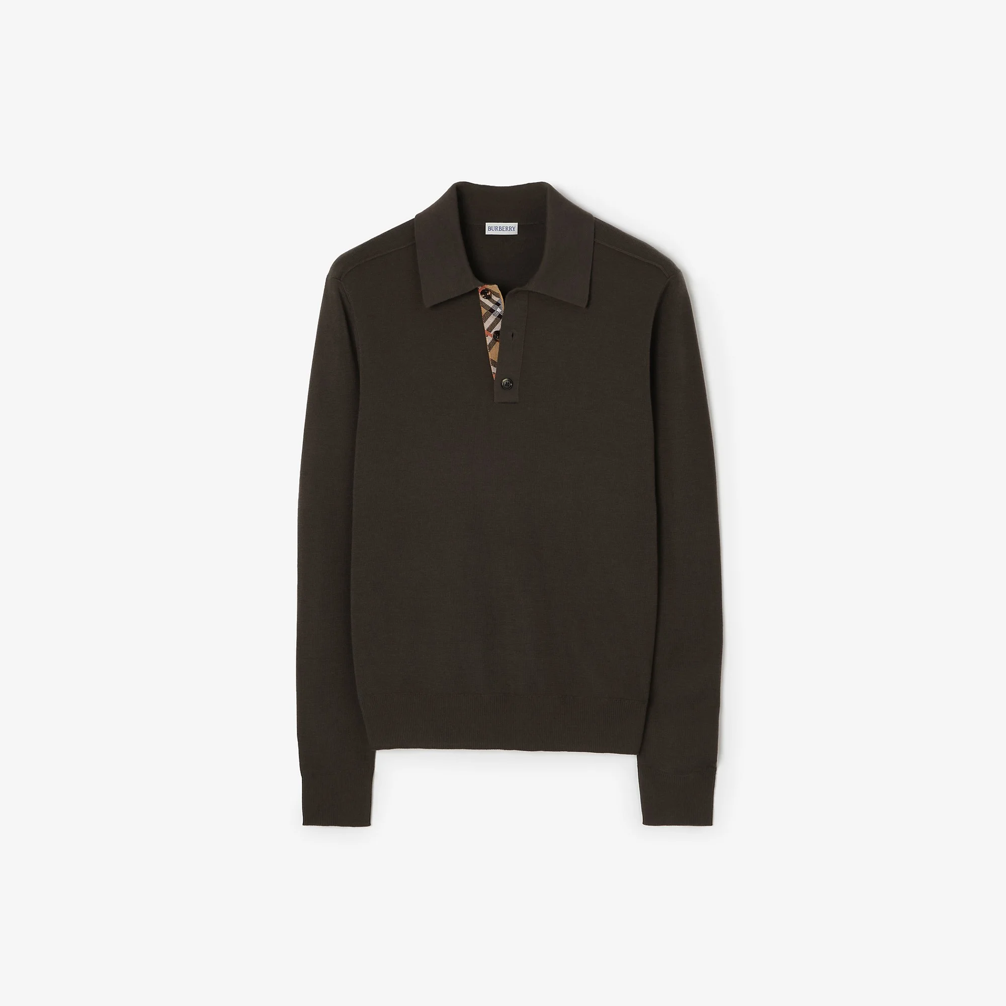 Long-sleeve Wool Polo Shirt - 1