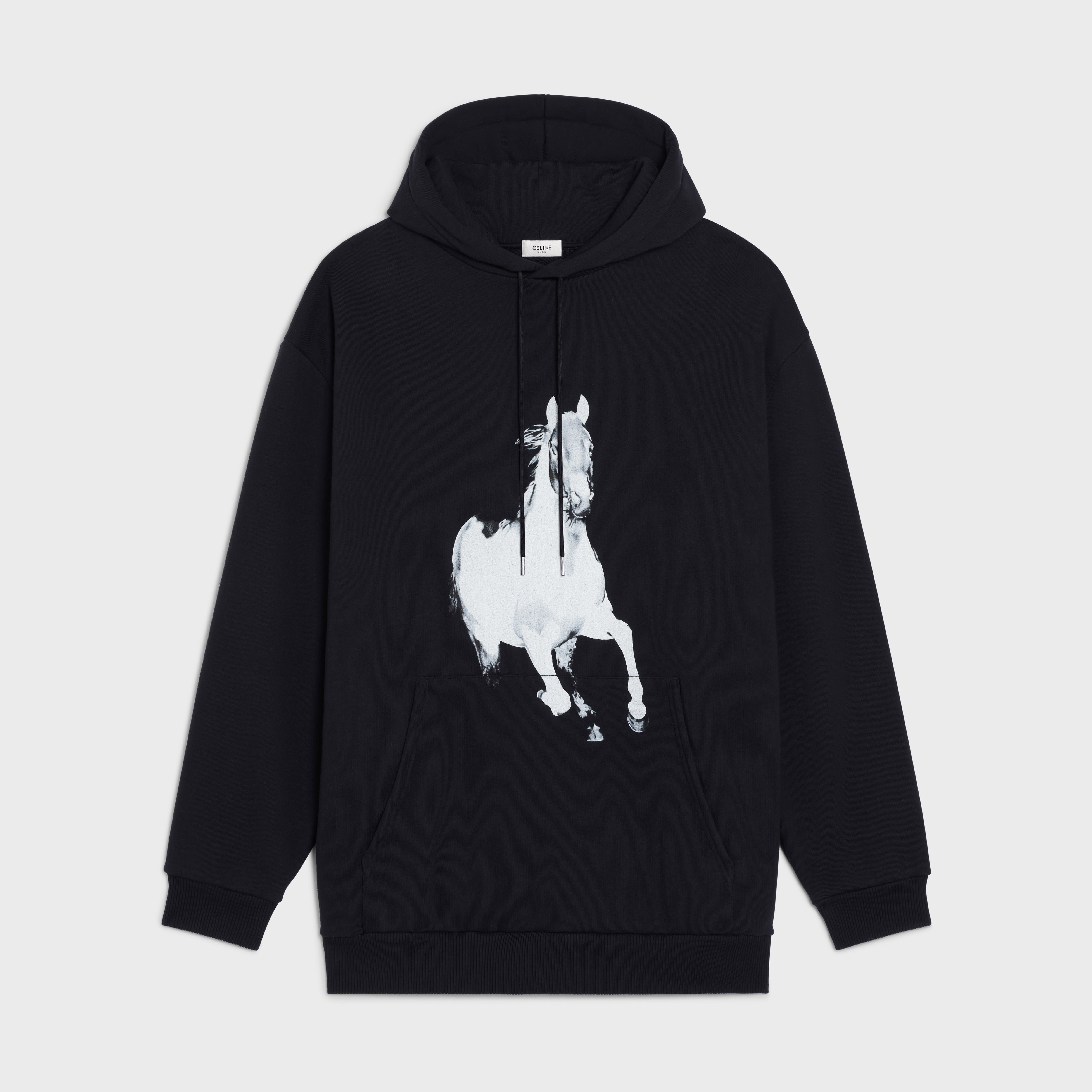 OVERSIZED HORSE HOODIE IN COTTON FLEECE - 1