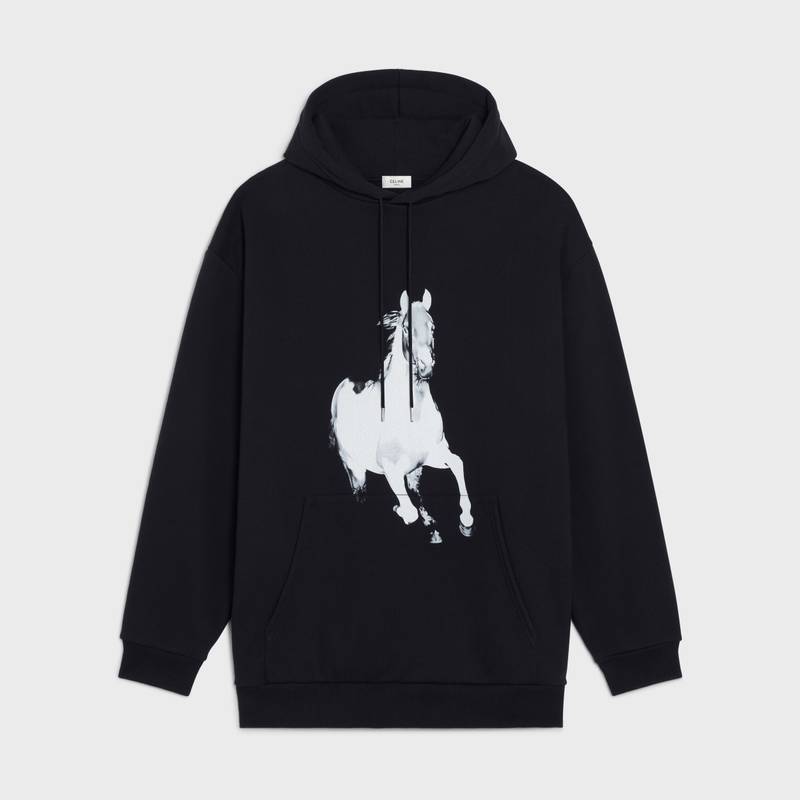 OVERSIZED HORSE HOODIE IN COTTON FLEECE 1