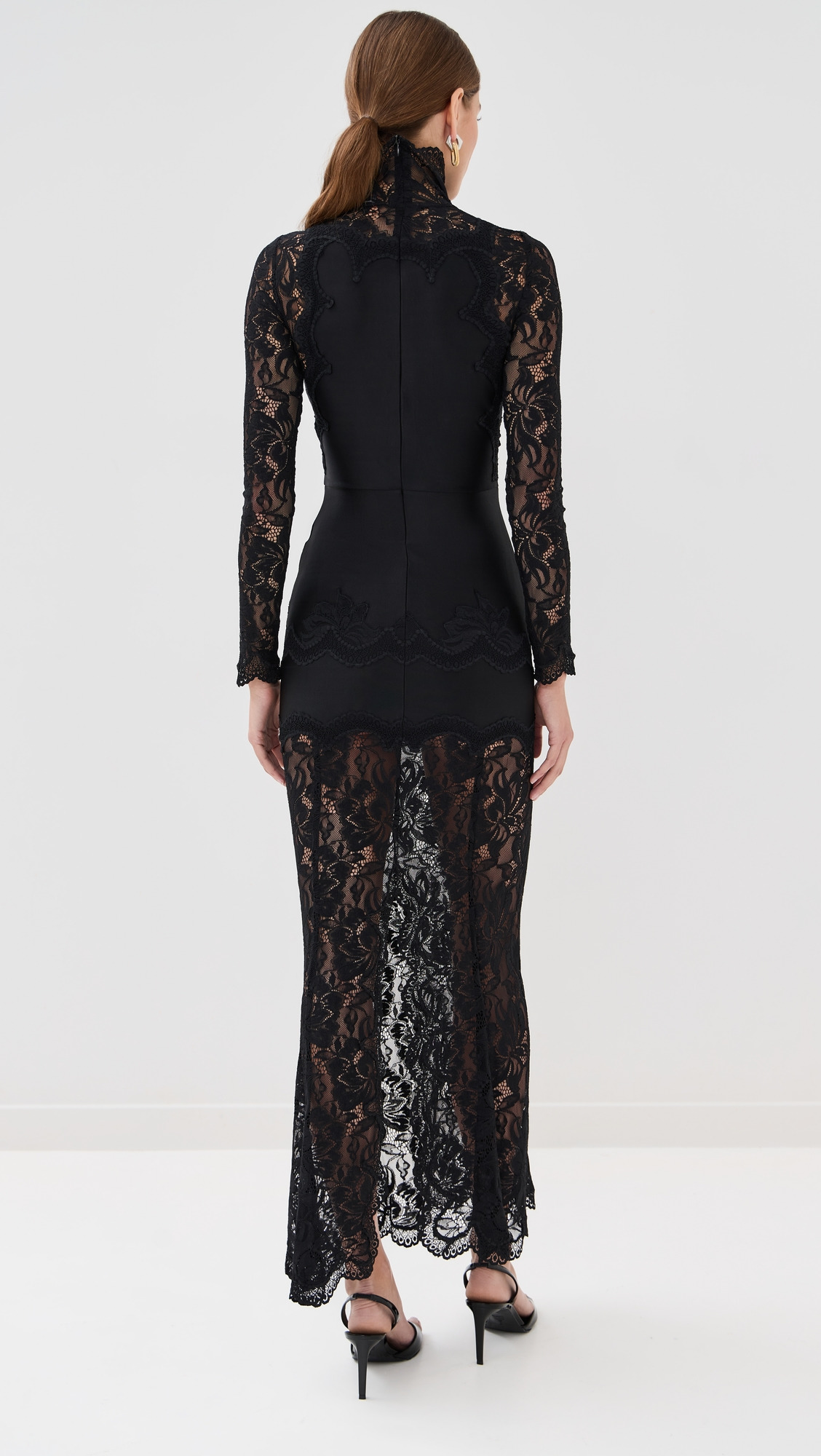 Long Dress in Lace and Jersey - 2