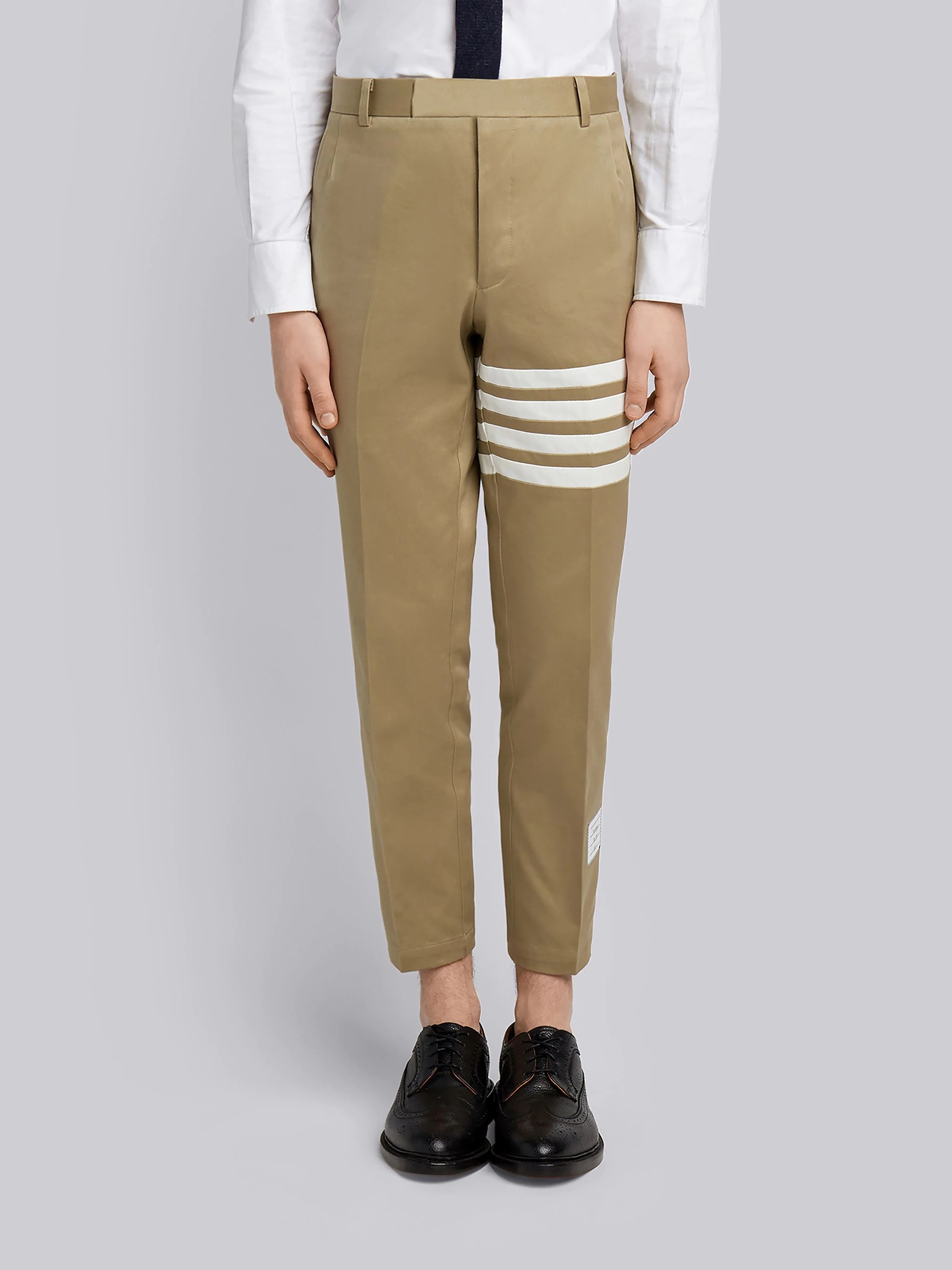 Camel Cotton Twill Knit Seamed 4-bar Unconstructed Chino Trouser - 1