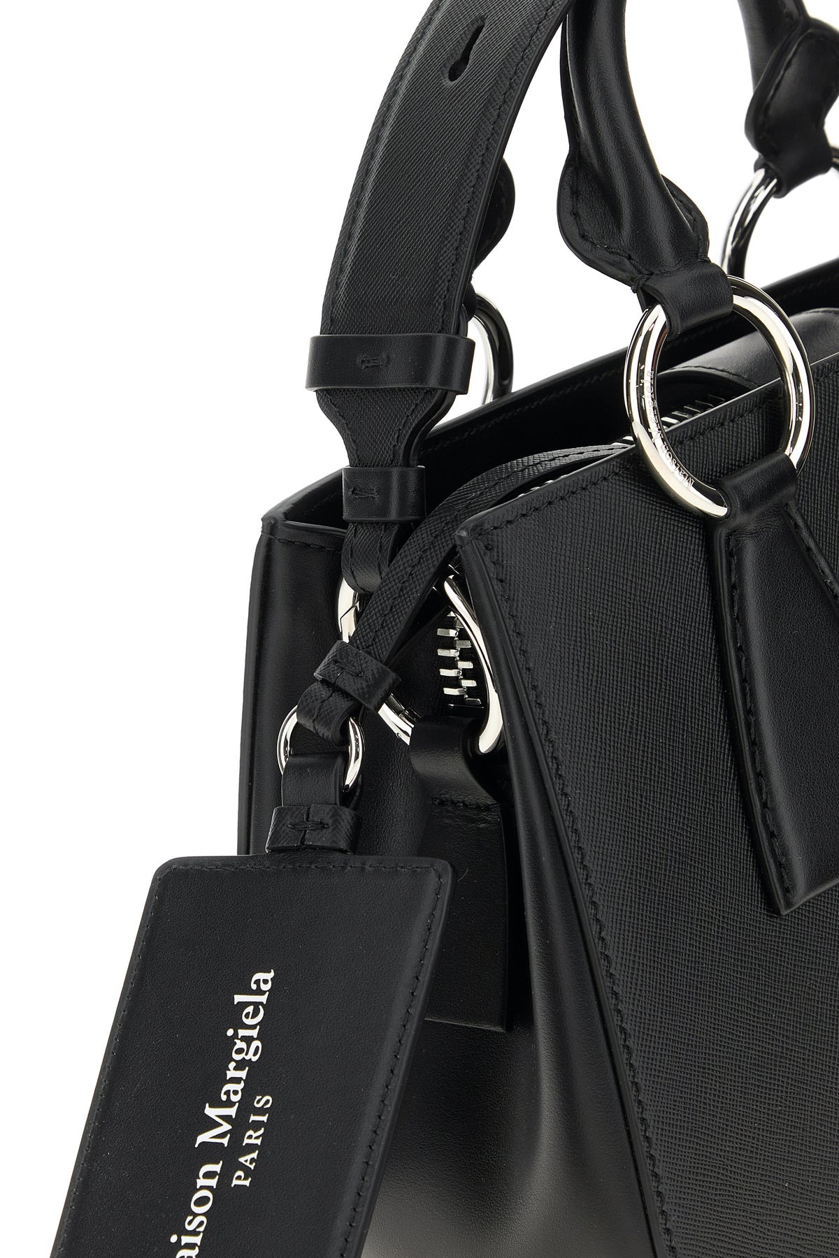 Black leather handbag - 4