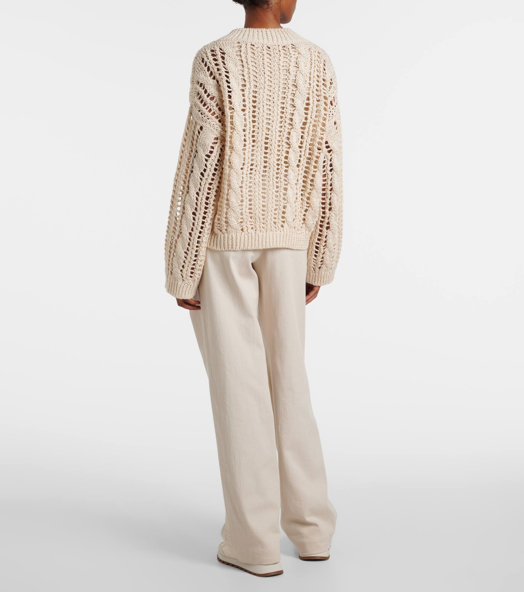 Jute and cotton-blend sweater - 3