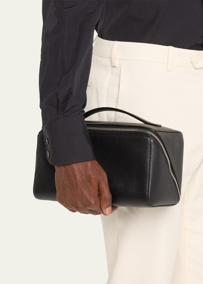 Valextra Men's V-Line Soft Leather Toiletry Bag outlook