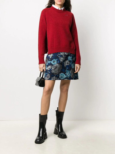 MSGM jacquard floral A-line skirt outlook