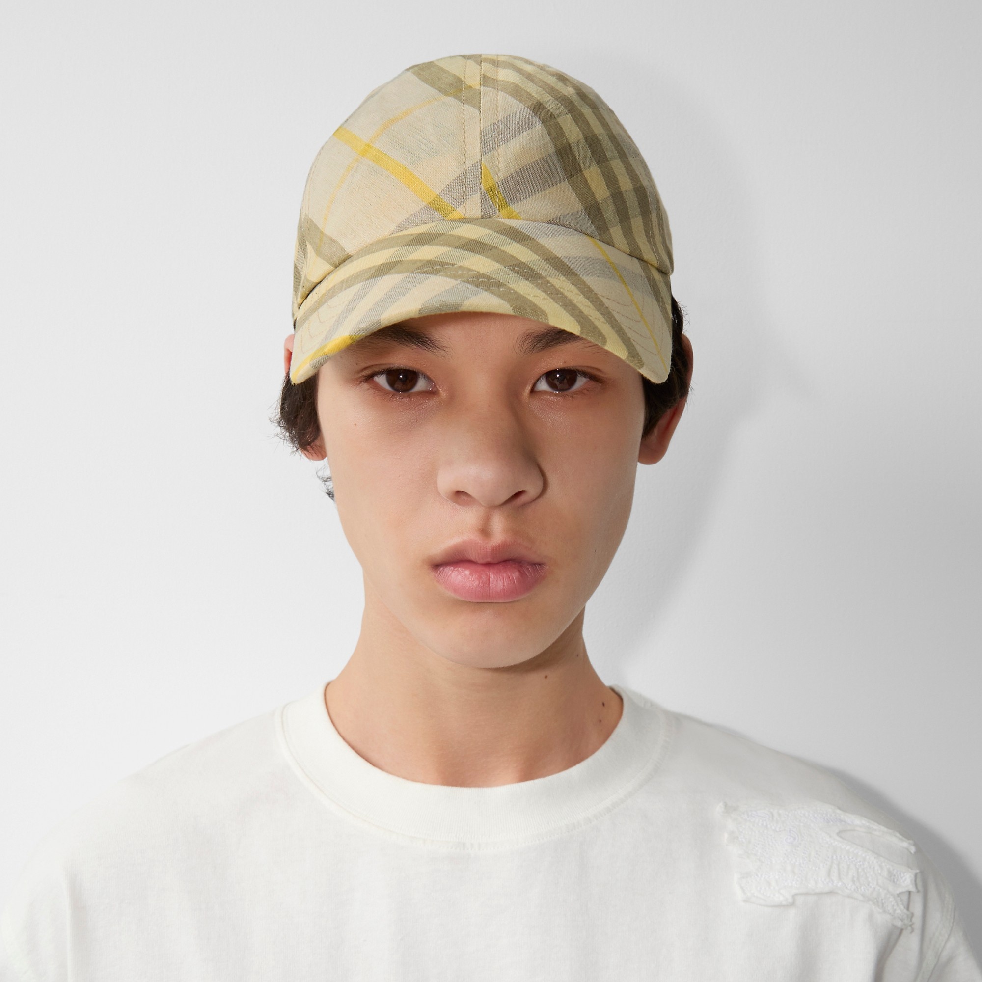 Check Linen Baseball Cap - 4