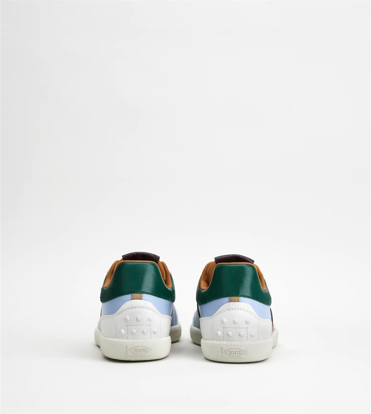 TOD'S TABS SNEAKERS IN LEATHER - LIGHT BLUE, BROWN, GREEN - 2
