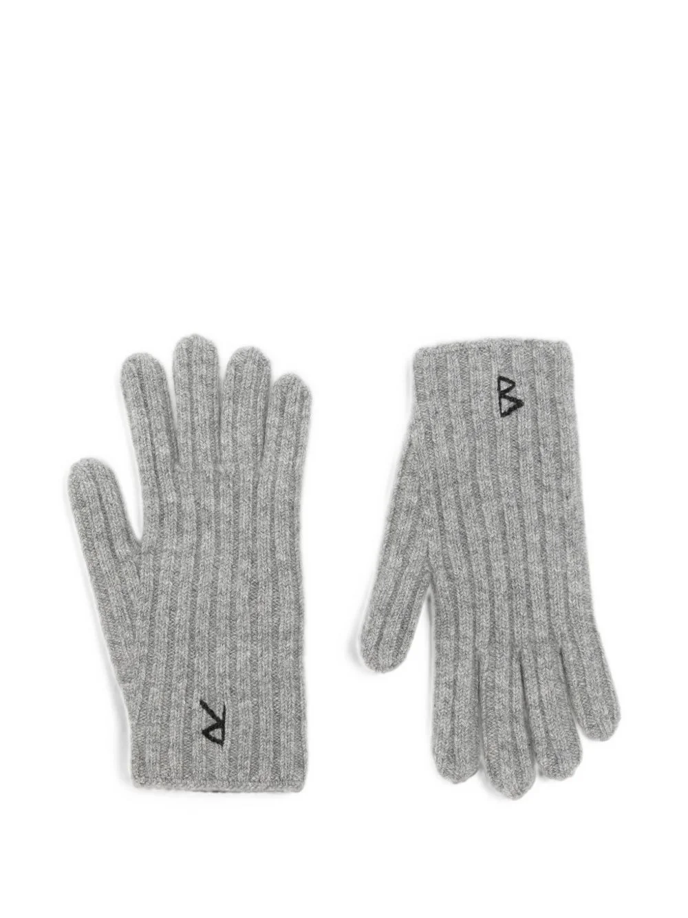 ribbed embroidered gloves - 1