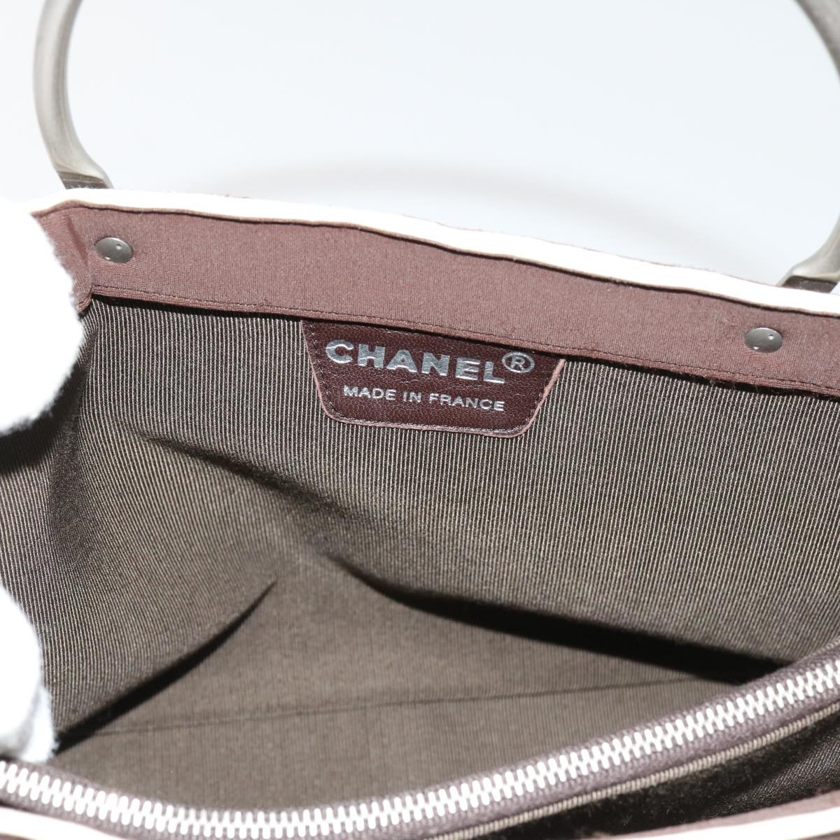 CHANEL Hand Bag Nylon Brown CC - 12