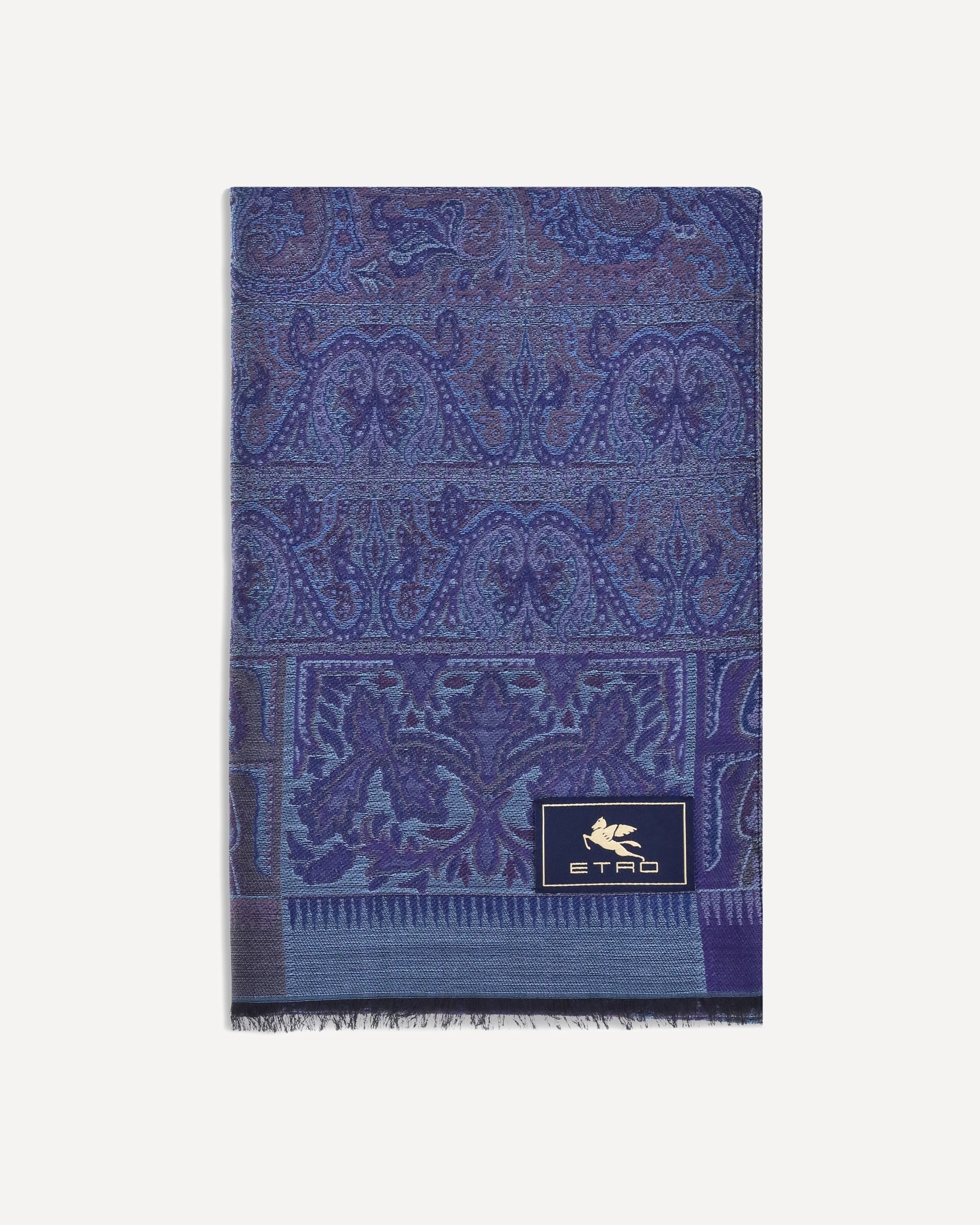 jacquard wool and silk Scarf - 1
