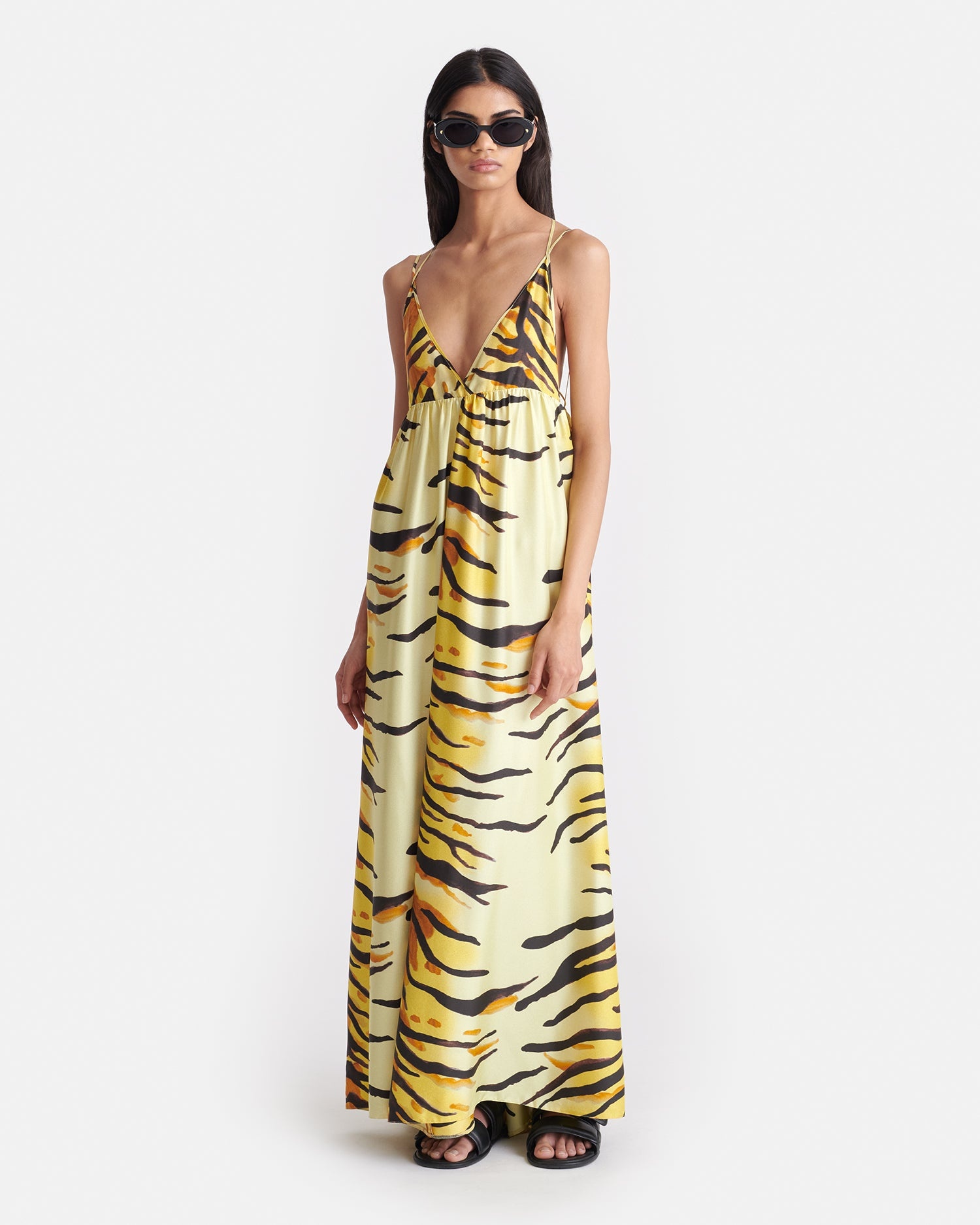 Printed Silk Twill Maxi Dress - 3