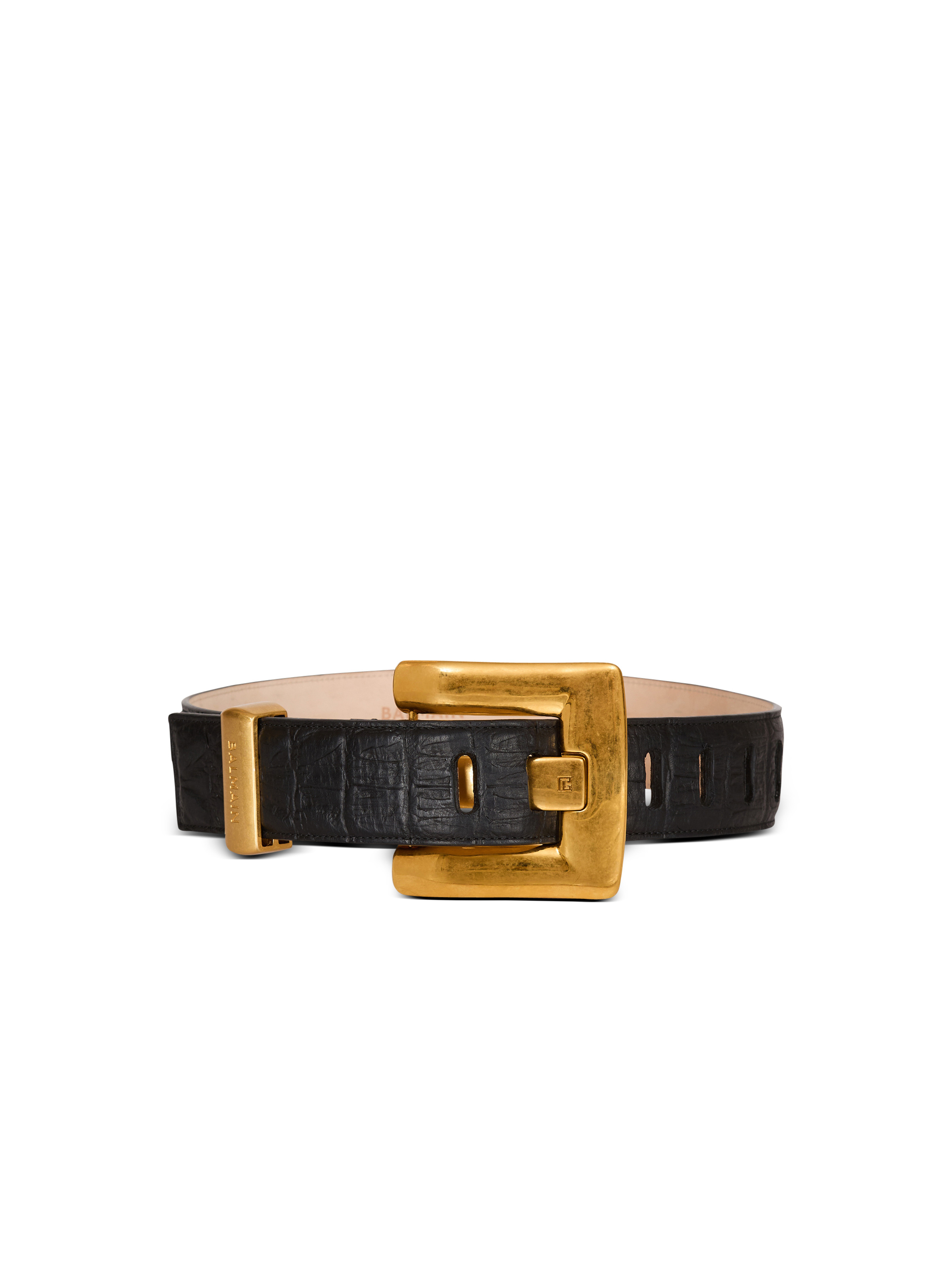 Anthem belt in embossed crocodile-print calfskin - 1