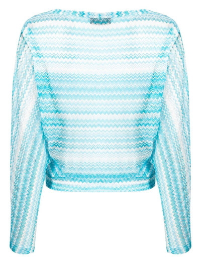 Missoni zigzag-woven long-sleeved top outlook