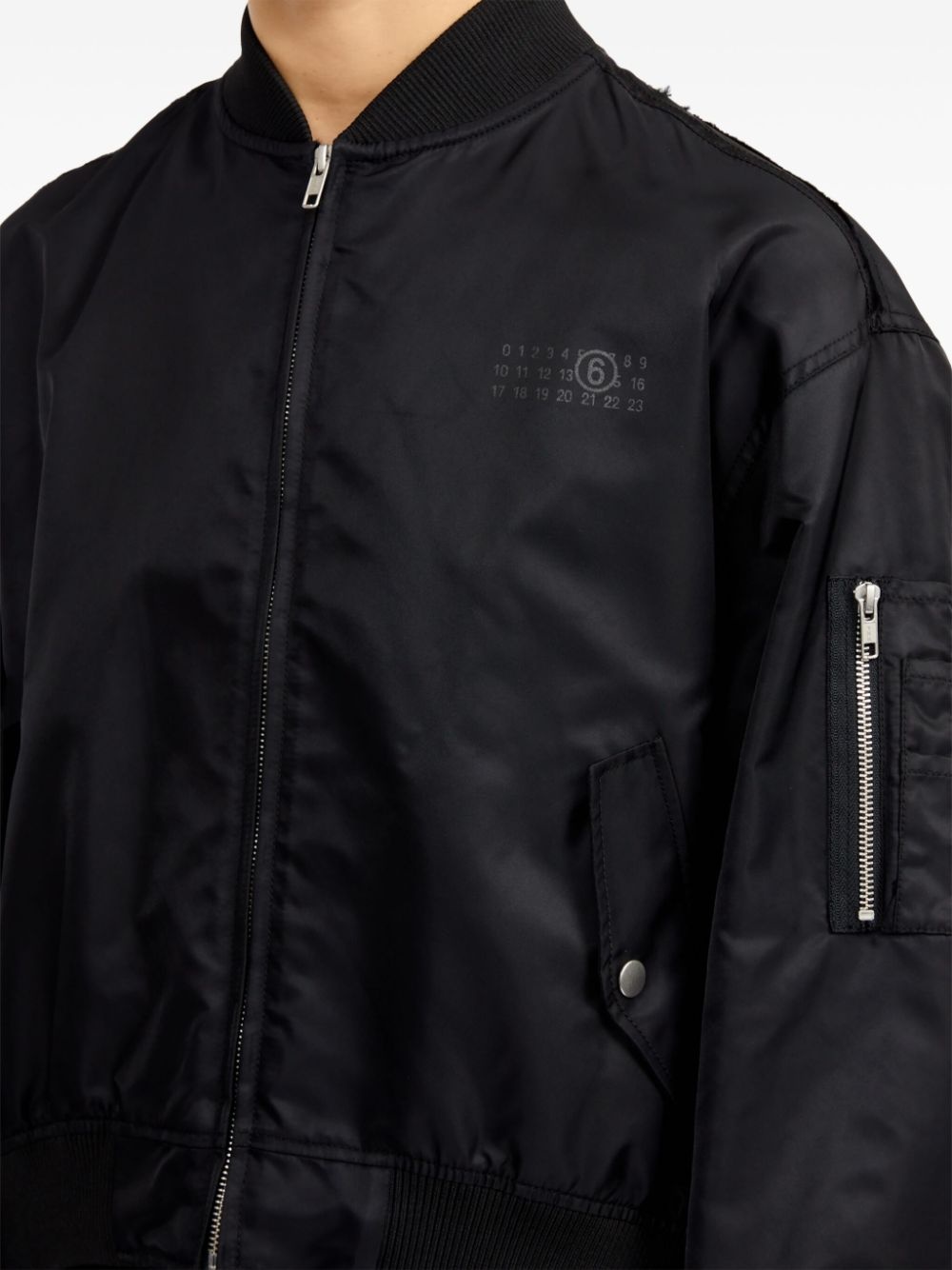 numbers-print bomber jacket - 7
