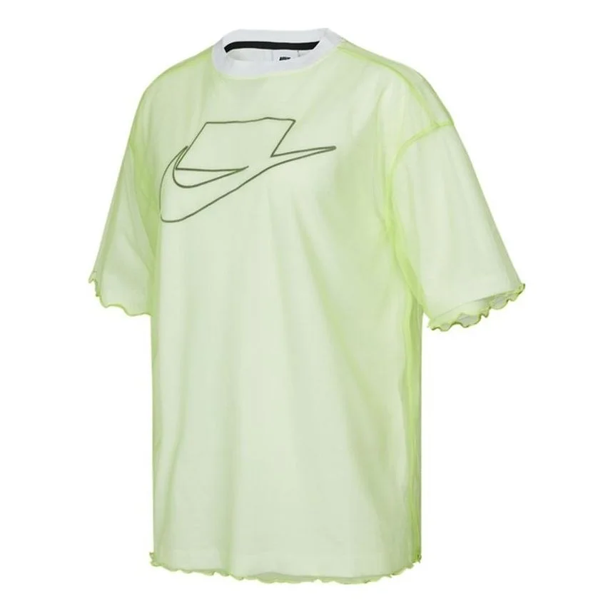 (WMNS) Nike As Nike Sportswear Tulle Ss Top Nike Sportswear Tee Yellow DD4530-736 - 1