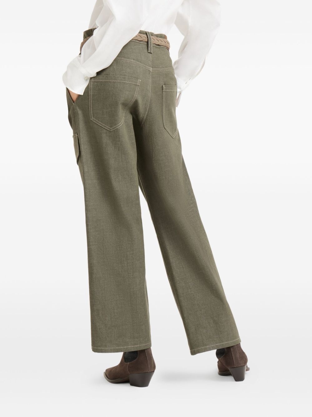 cargo-pocket cotton trousers - 4