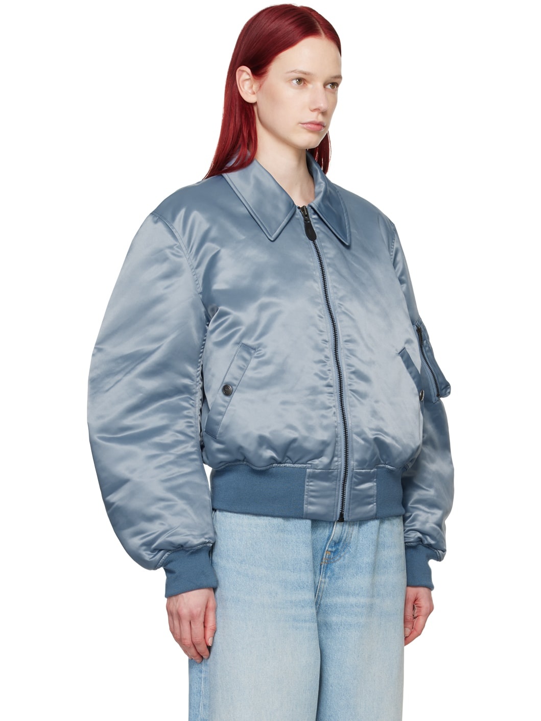 Blue Graphic Bomber Jacket - 2