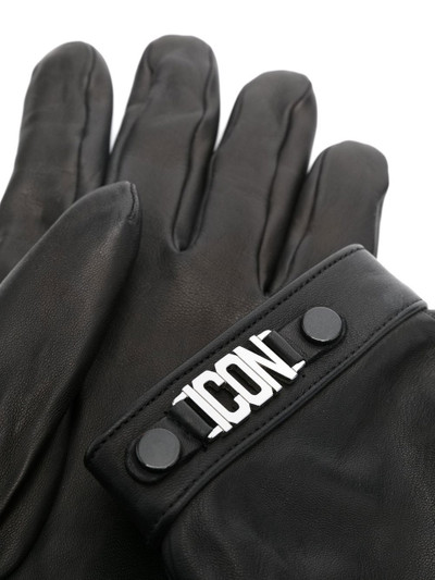 DSQUARED2 logo-plaque leather gloves outlook