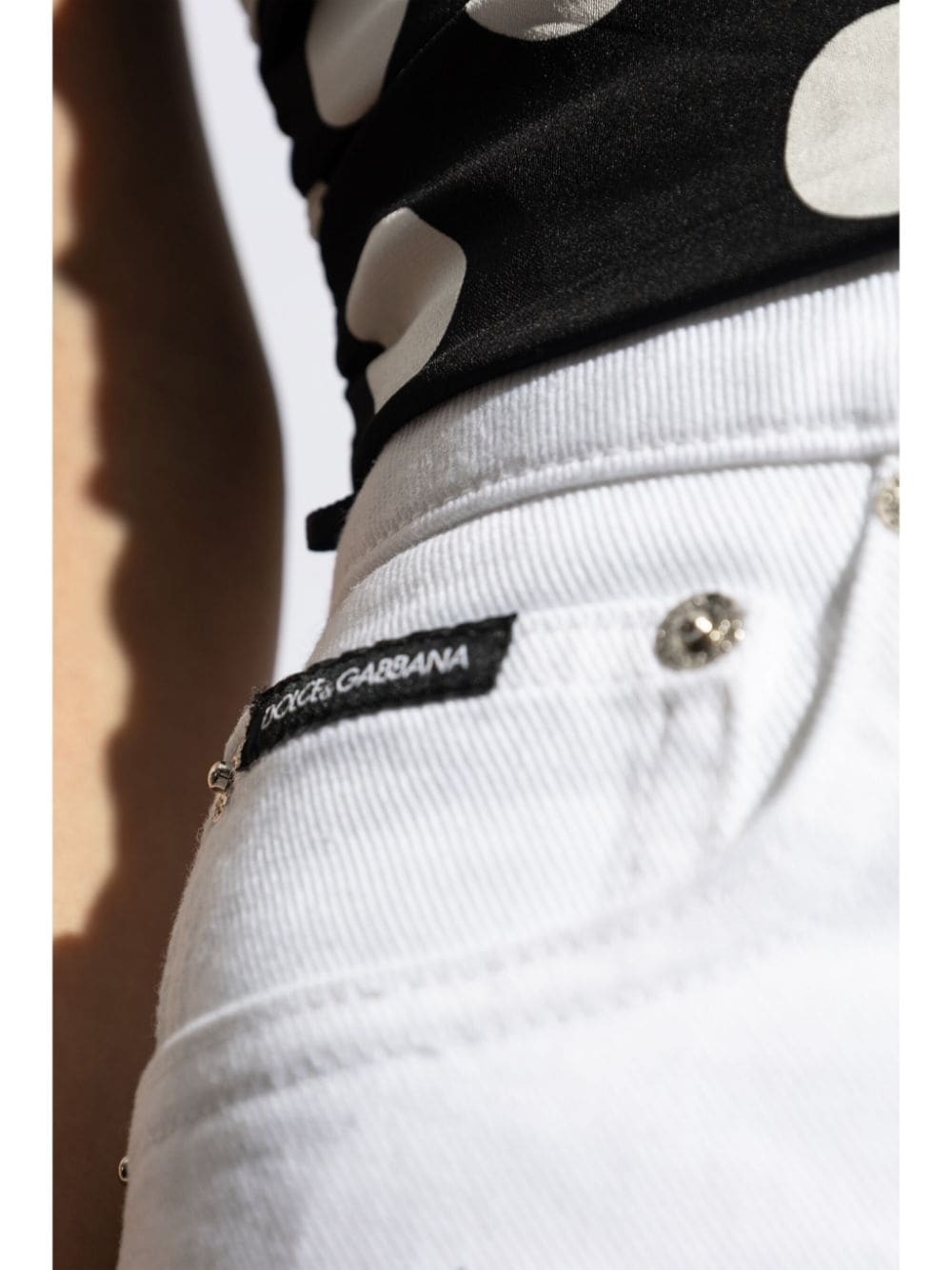 flared denim trousers - 5