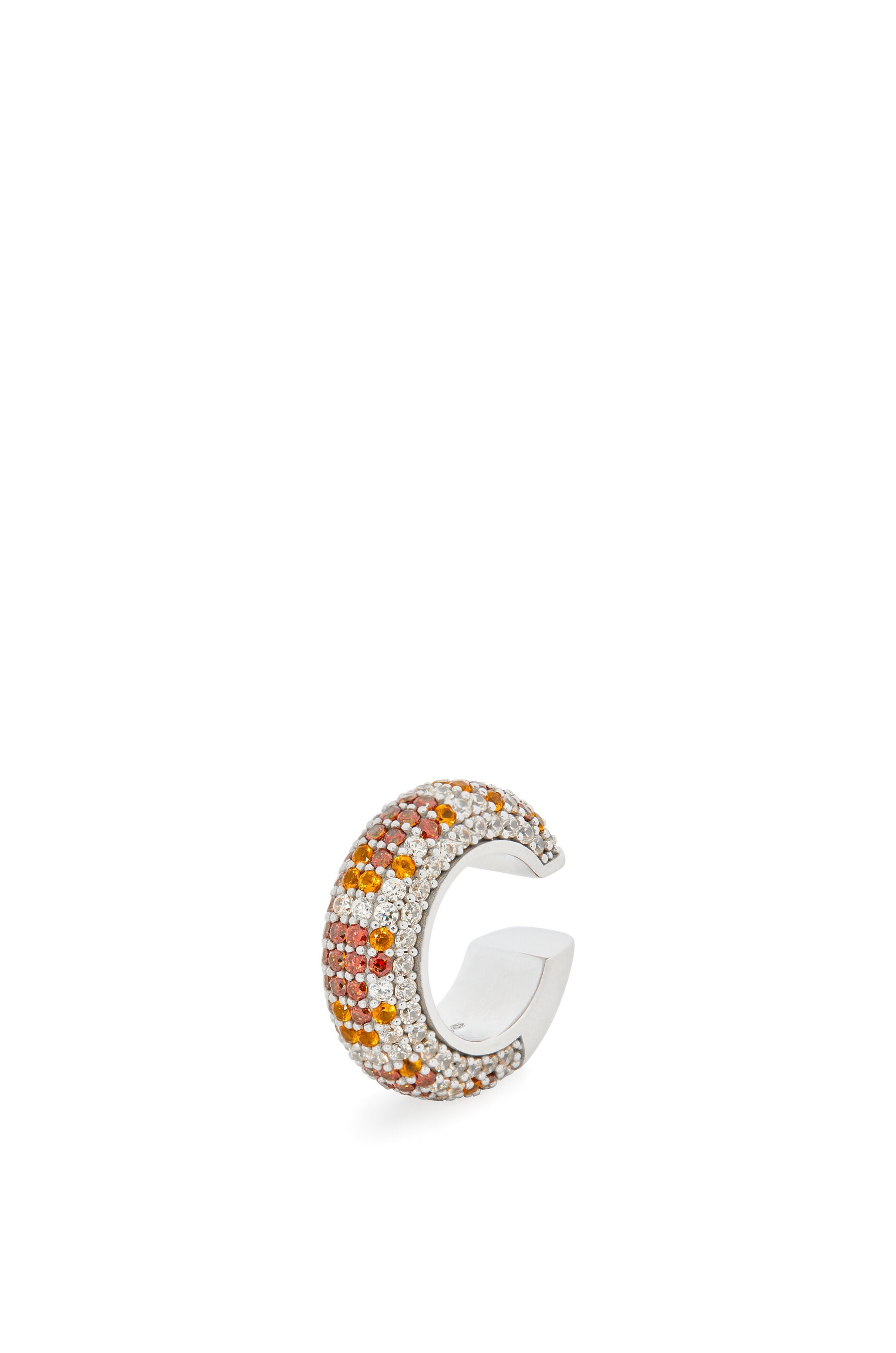 Pavé ear cuff in sterling silver and crystals - 1