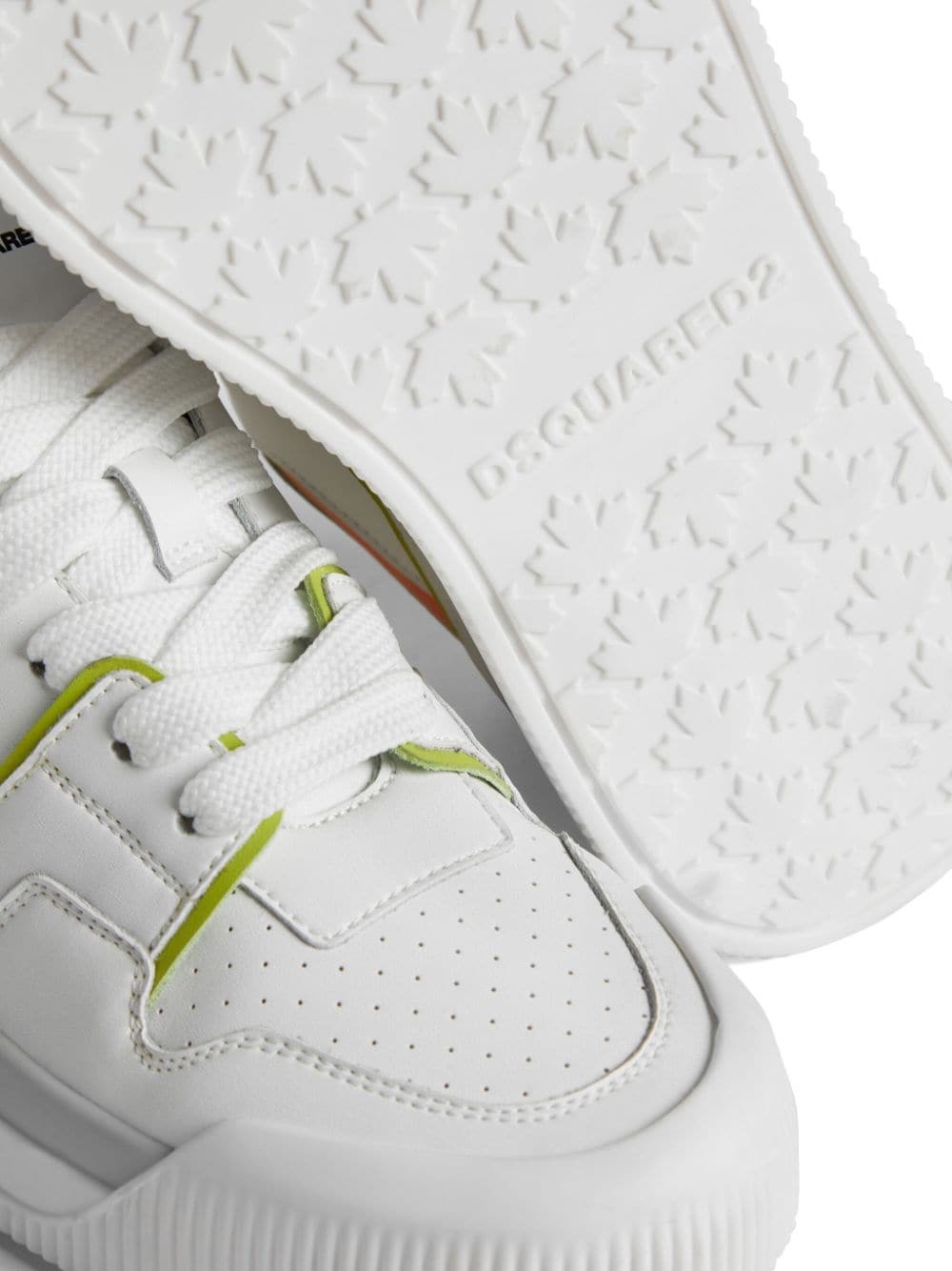 logo-embossed leather sneakers - 5