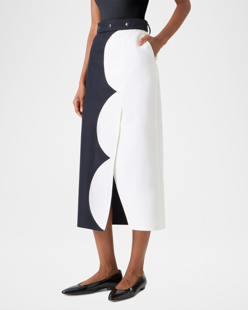 AKRIS Colorblock Double-Face Midi Pencil Skirt outlook