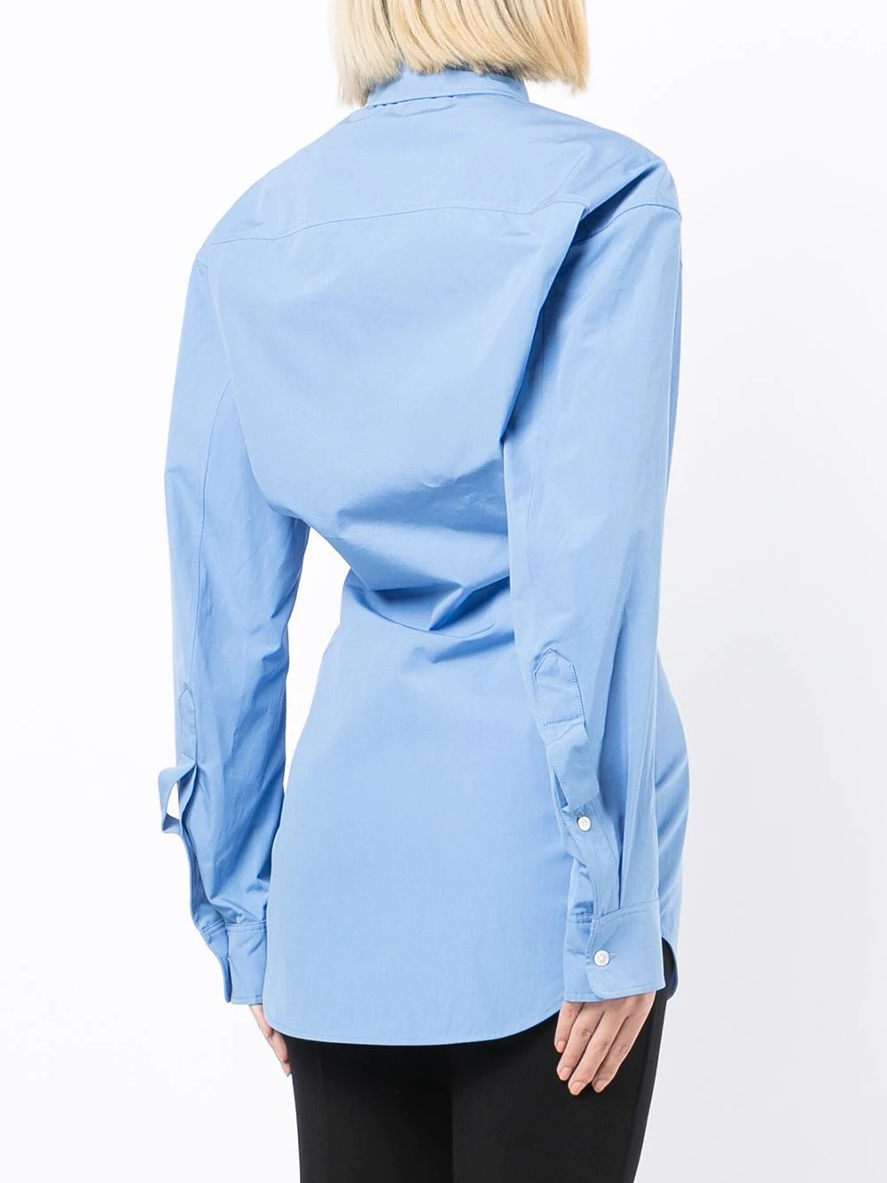 ruched button-up shirt - 4