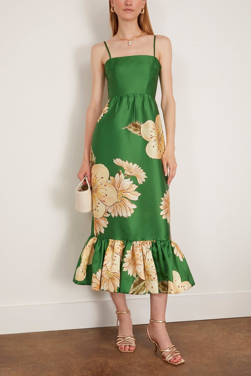 ALÉMAIS Sage Midi Dress in Green outlook