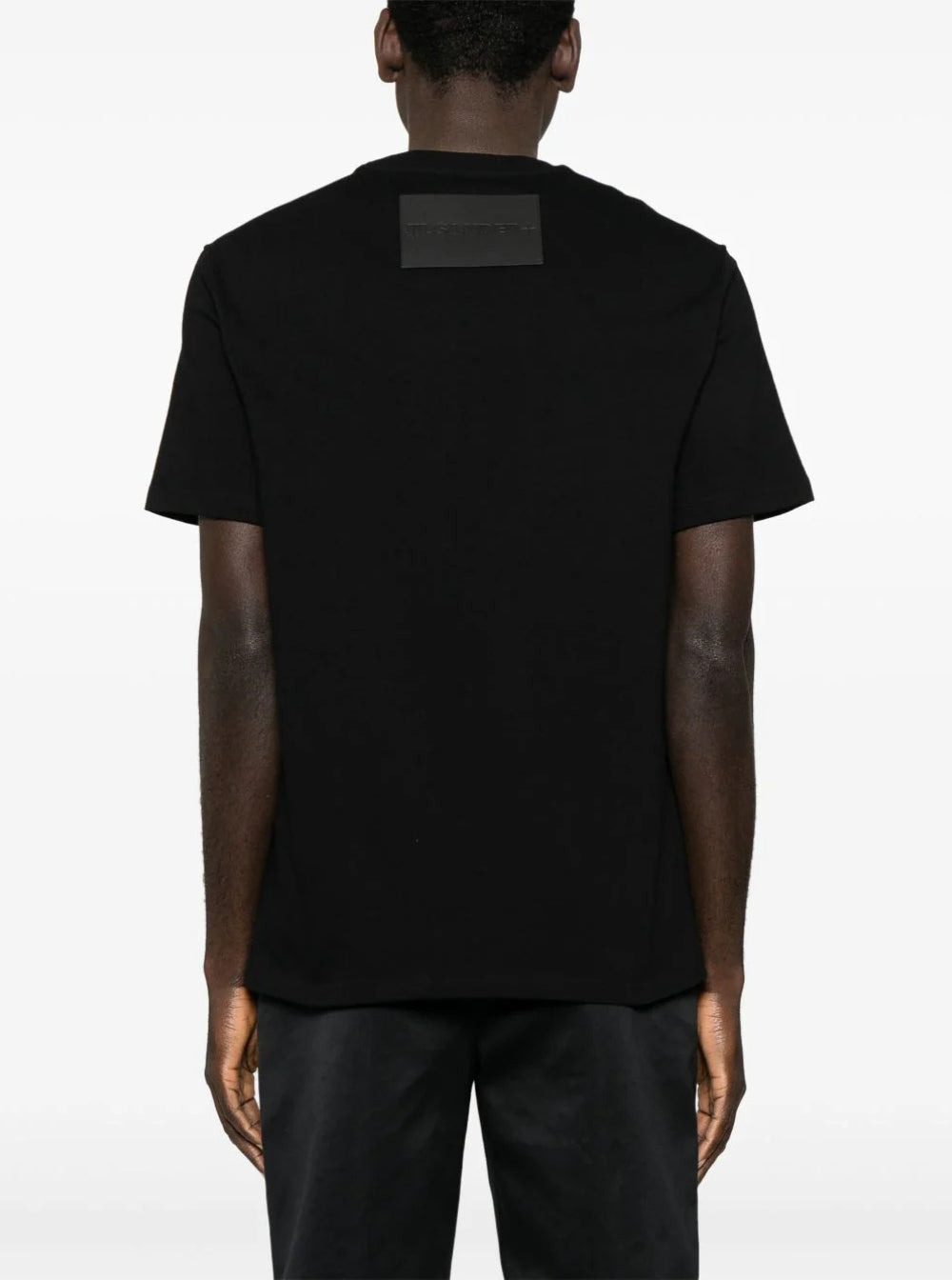 Jil Sander Men Black Crewneck T-Shirt With Logo Patch On The Rear In Cotton Man - 4