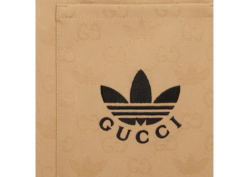 GUCCI Gucci x adidas Trefoil Jacquard Shirt Beige outlook