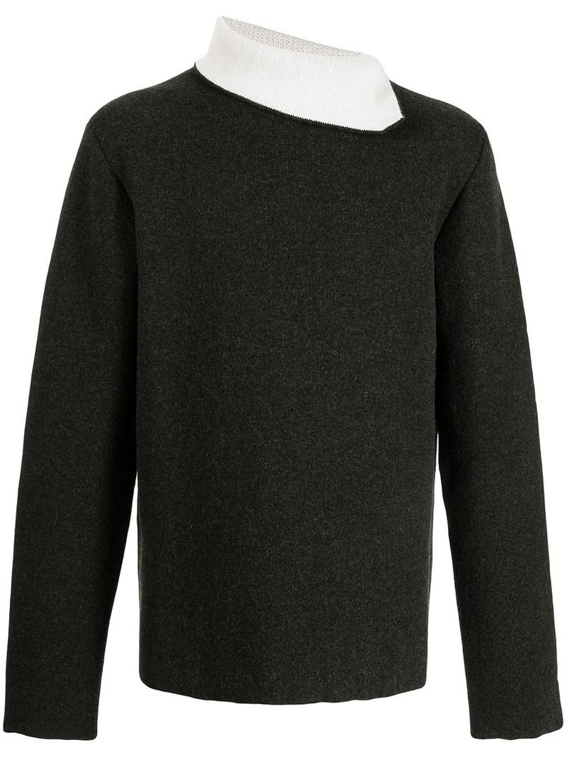 contrasting-collar jumper 1
