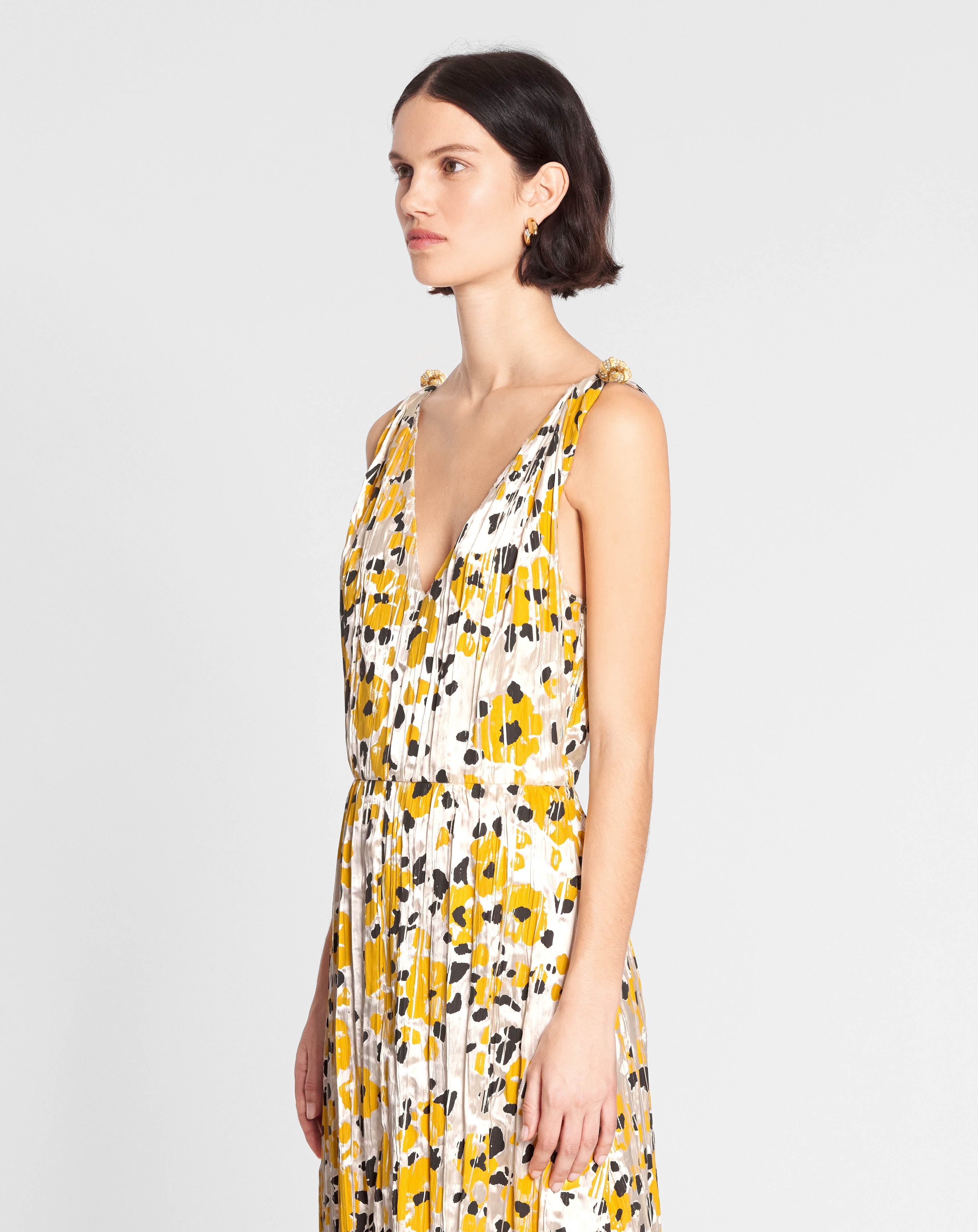 SLEEVELESS LONG PRINTED DRESS - 3