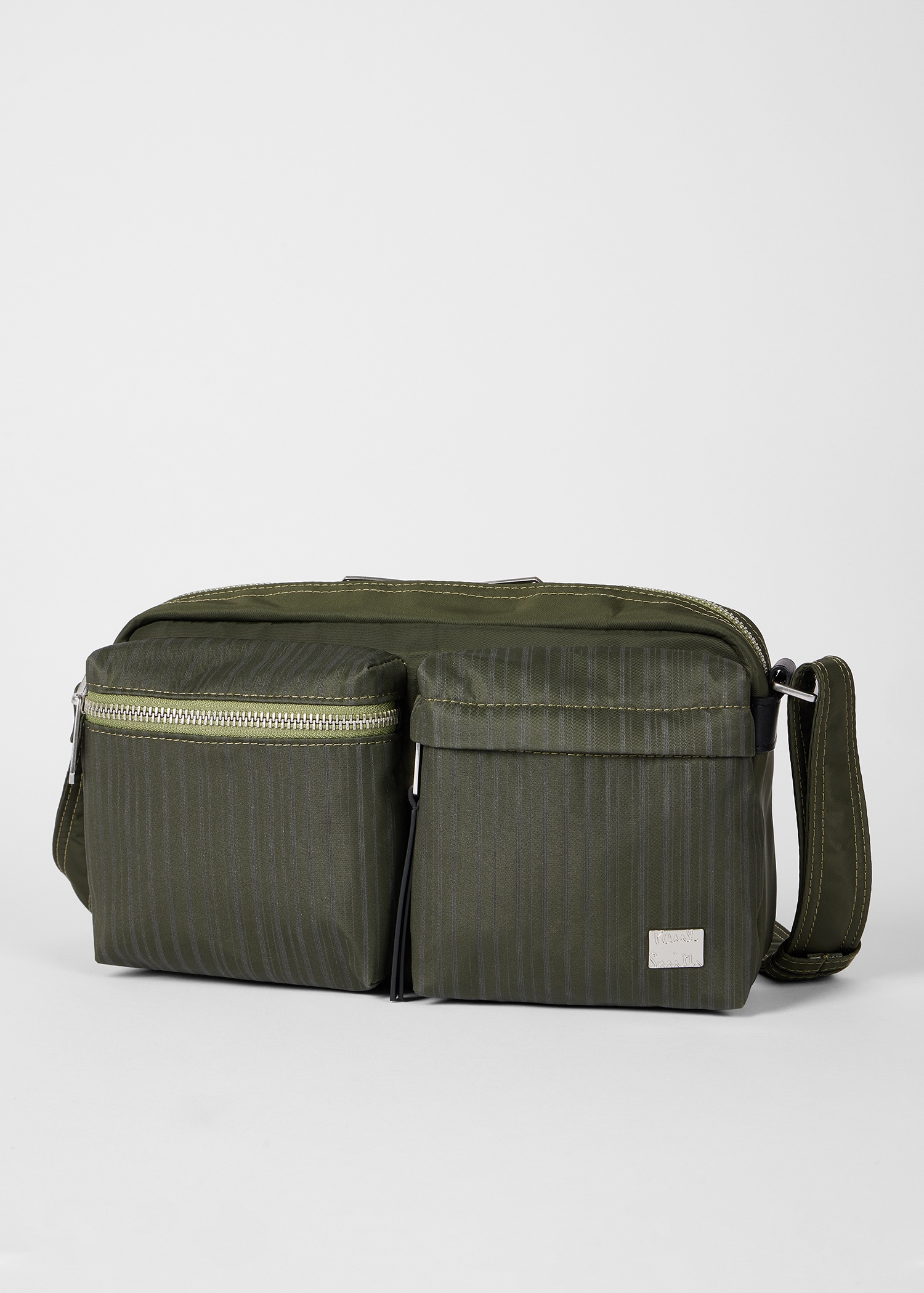 Green 'Laser Stripe' Recycled-Nylon Cross-Body Bag - 4