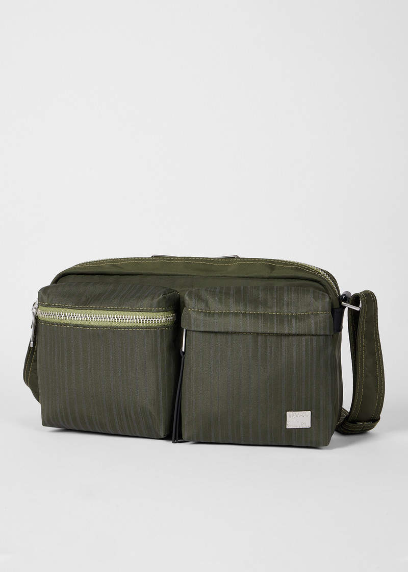 Green 'Laser Stripe' Recycled-Nylon Cross-Body Bag 4