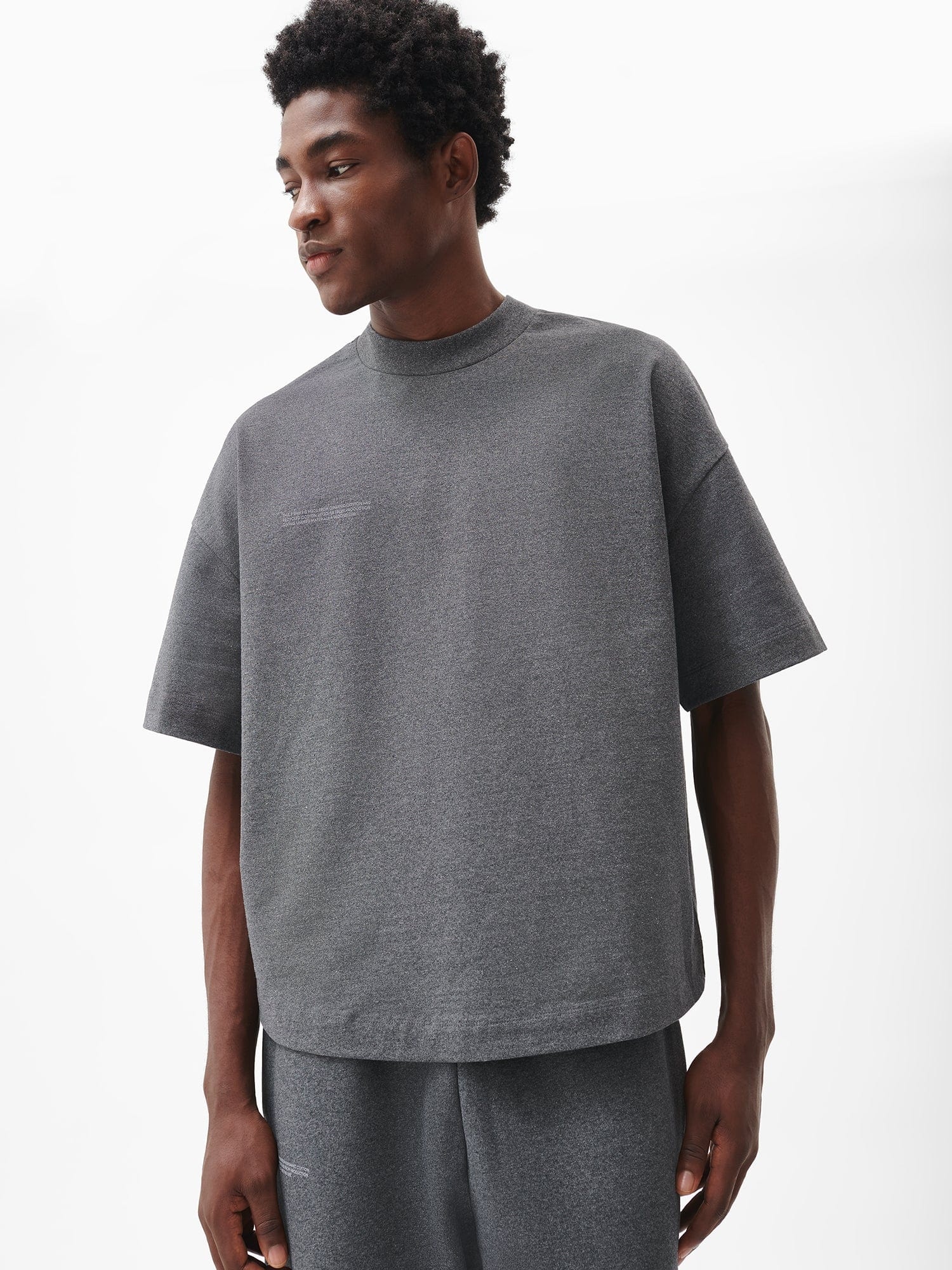 Mens Reclaimed Cotton Boxy T-shirt - Reclaim Charcoal - 4