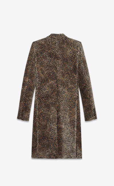 SAINT LAURENT "chesterfield" coat with mini leopard print outlook