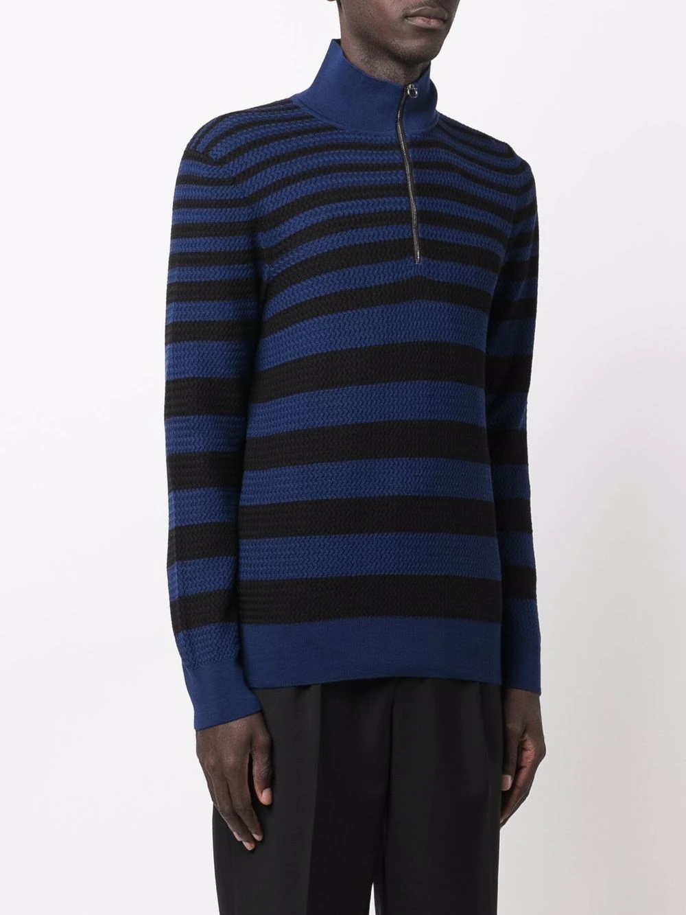 striped half-zip jumper - 3