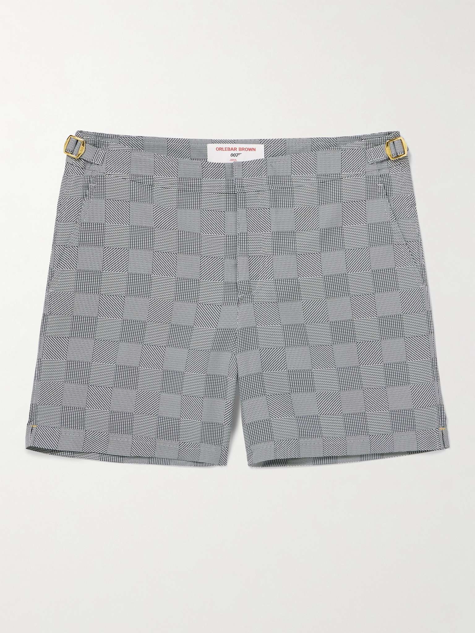 + 007 Bulldog Straight-Leg Checked Recycled Swim Shorts - 1