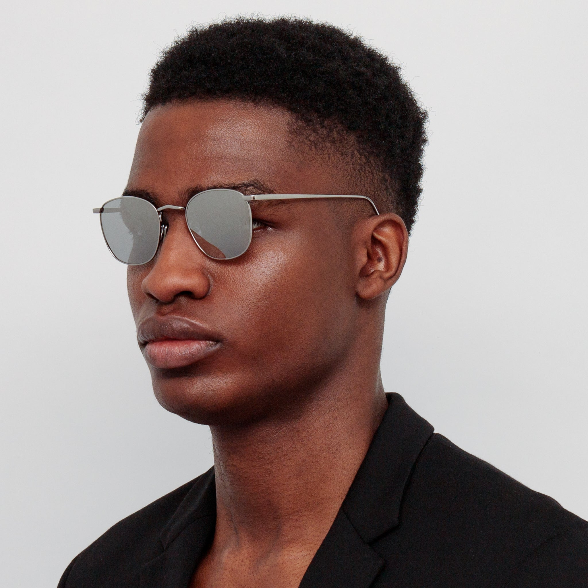 THE SIMON | SQUARE SUNGLASSES IN WHITE GOLD FRAME (C2) - 4