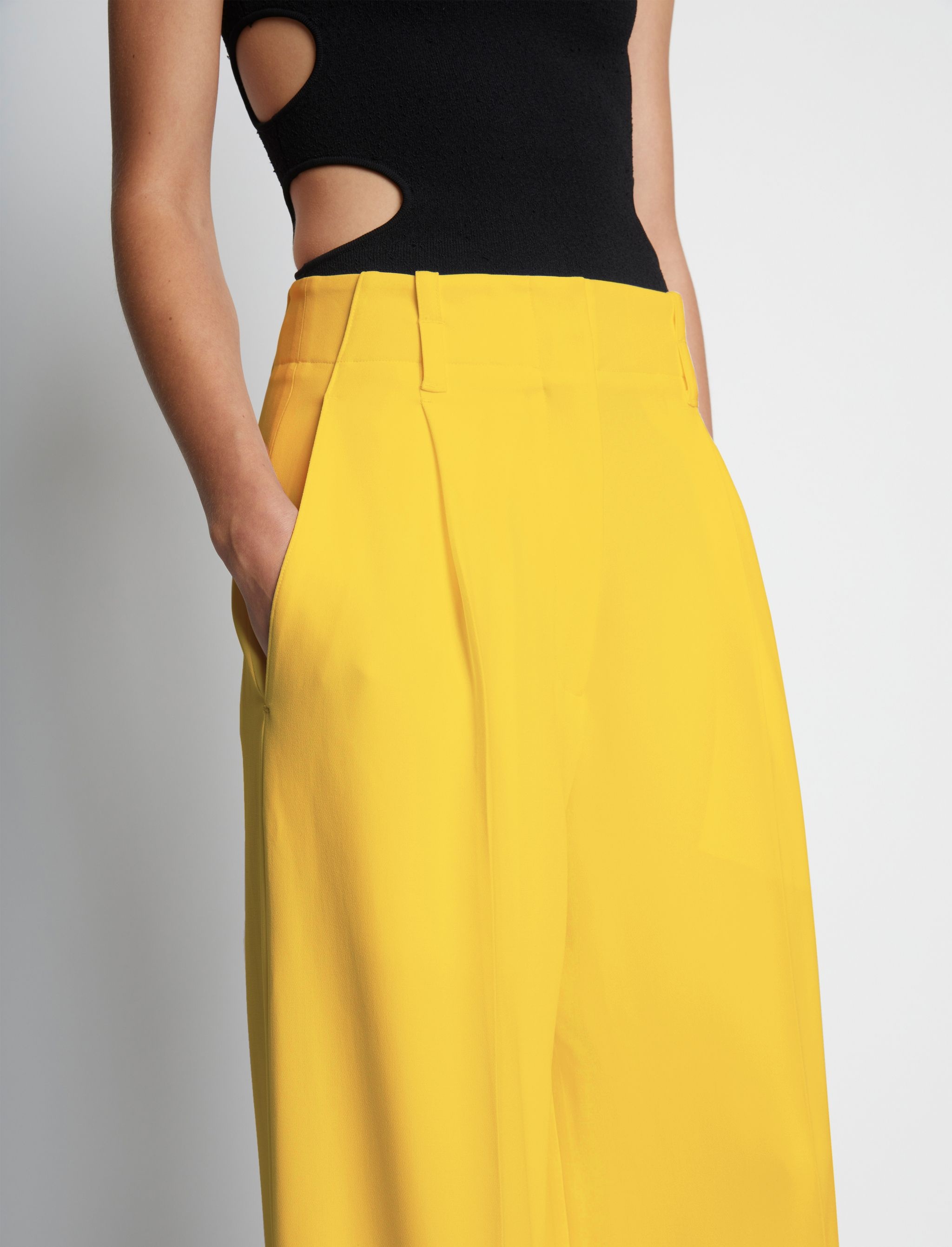 Matte Viscose Crepe Wide Leg Pants - 5