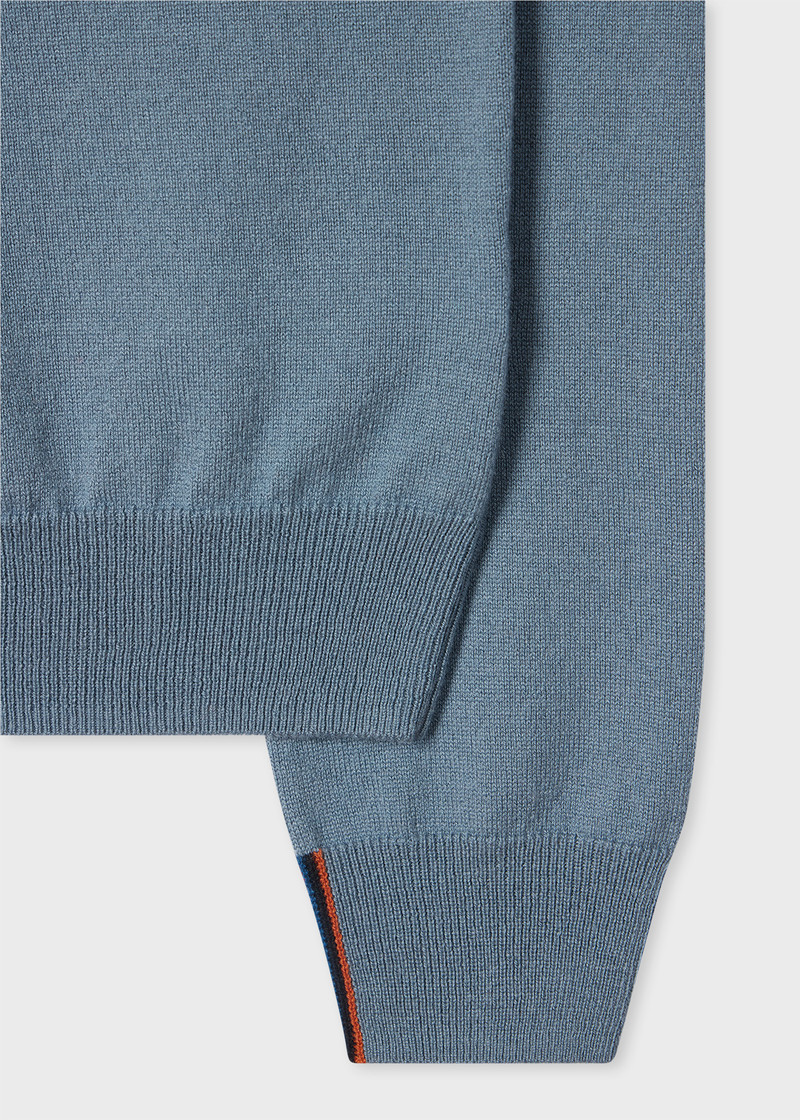 Paul Smith Stone Blue Cashmere Crew Neck Sweater outlook