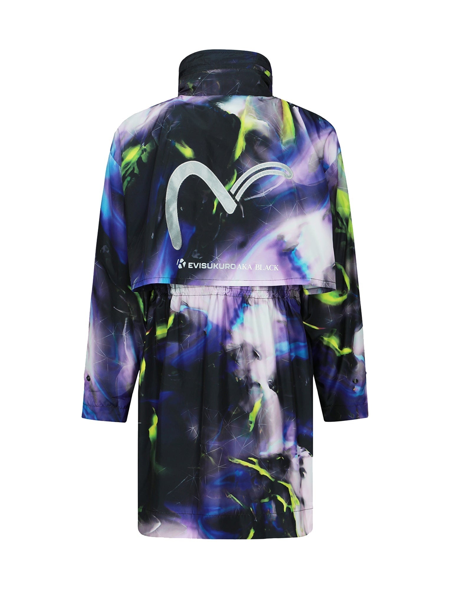 Abstract Print Hooded Wind Coat - 11
