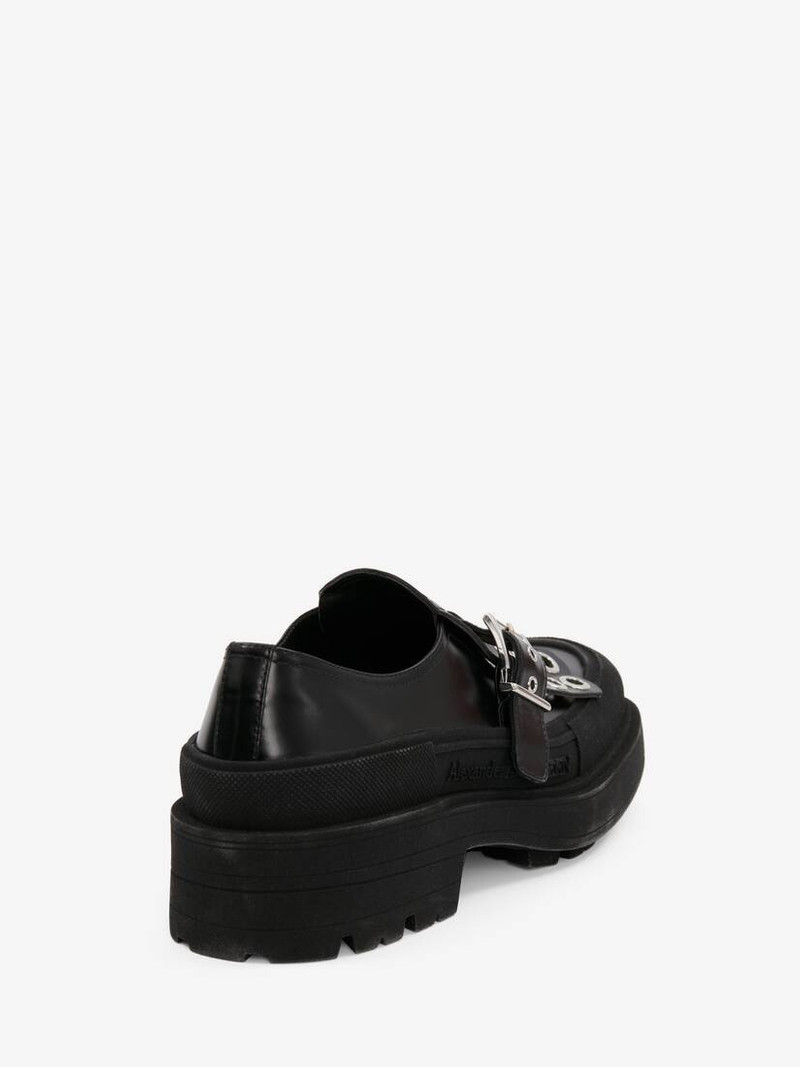 Alexander McQueen Stack Monk Strap in Black/silver outlook