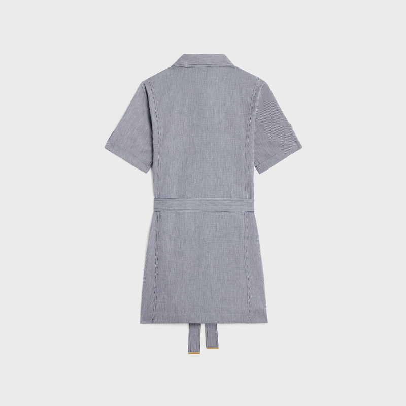 CELINE trapeze mini dress in striped cotton outlook