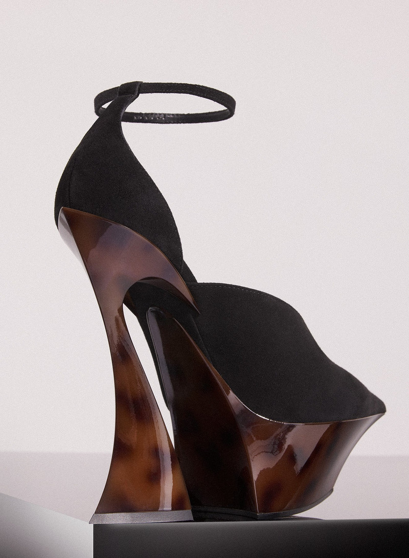 black velvet platform strappy fang 95 mules 3